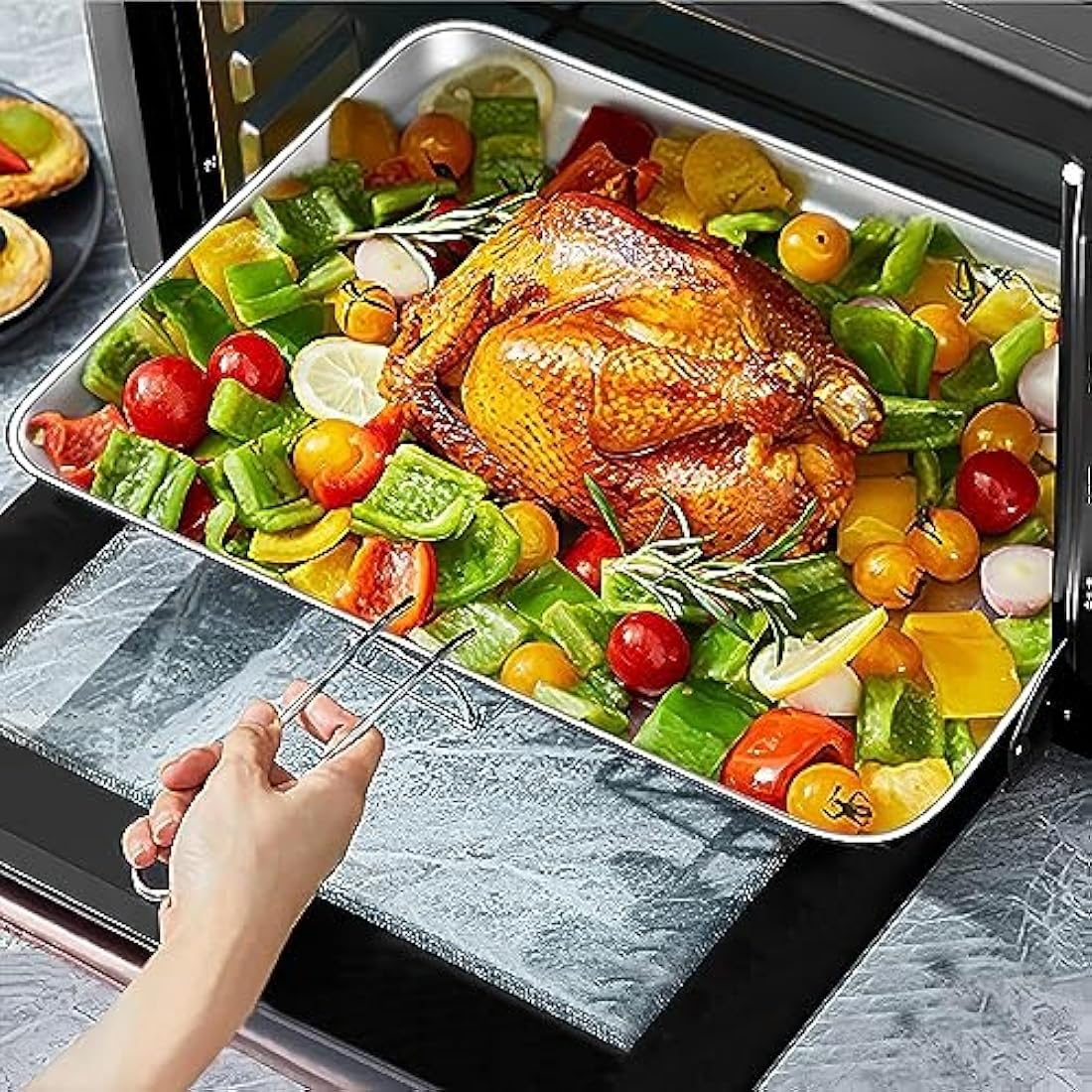 Baking Sheet Tray Cooling Rack with Silicone Mat Set, Stainless Steel Cookie Pan for Oven, Set of 9 (3 Sheets + 3 Racks + 3 Mats), Warp Resistant & Heavy Duty Easy Clean