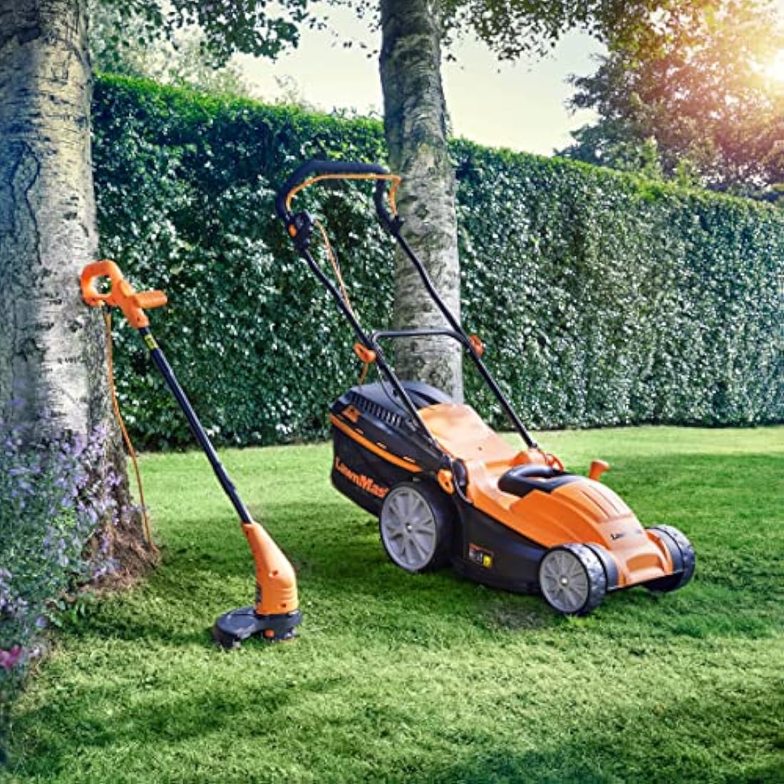 LawnMaster 1800W 40cm Electric Lawnmower with rear roller with Strimmer Set (350W 2-in-1 Grass Trimmer and Edger) 2 Year Guarantee