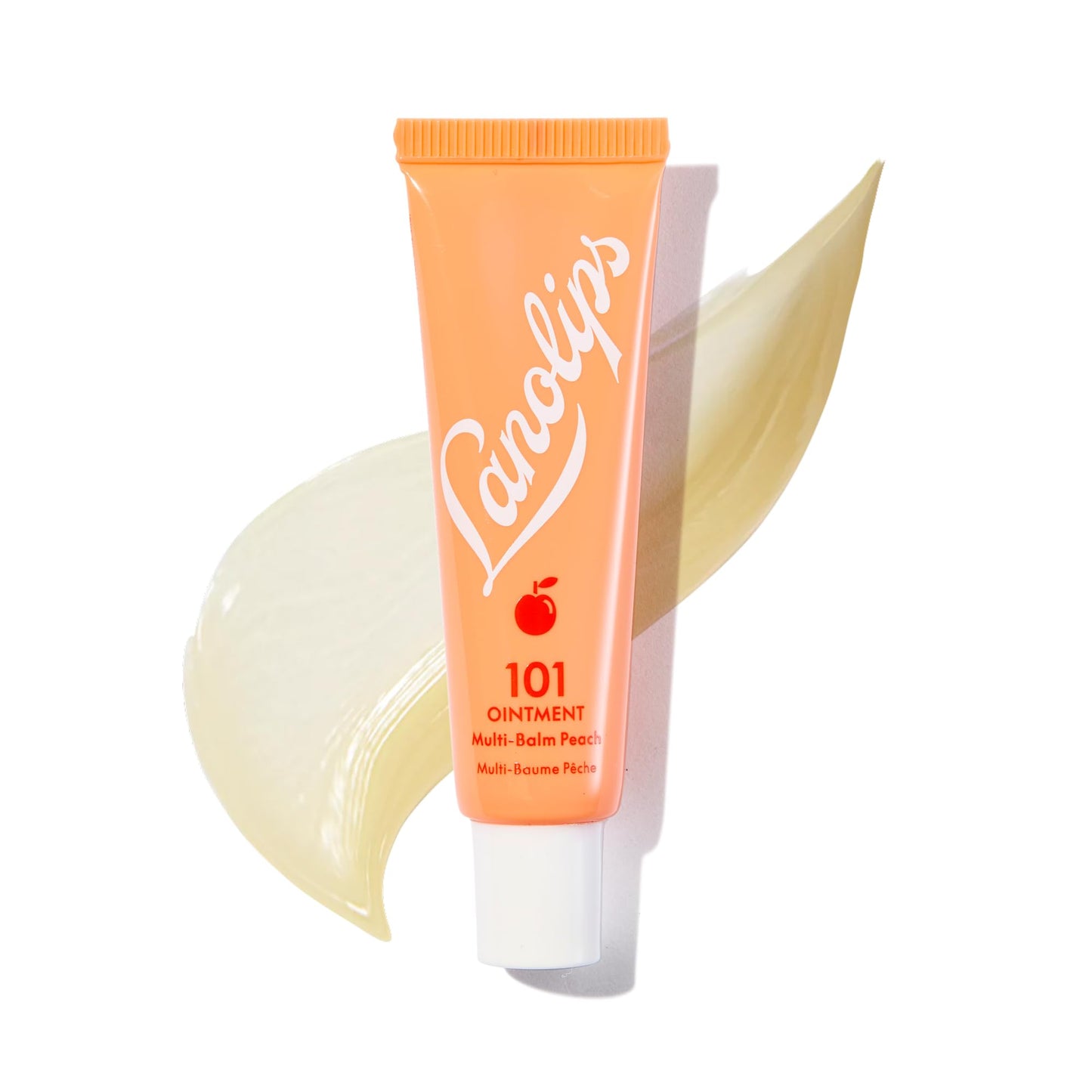 Lanolips 101 Ointment Multipurpose Superbalm Peach - Natural Healing Moisturizer with Lanolin - Restore + Repair Cracked Lips, Cuticles, Elbows + Dry