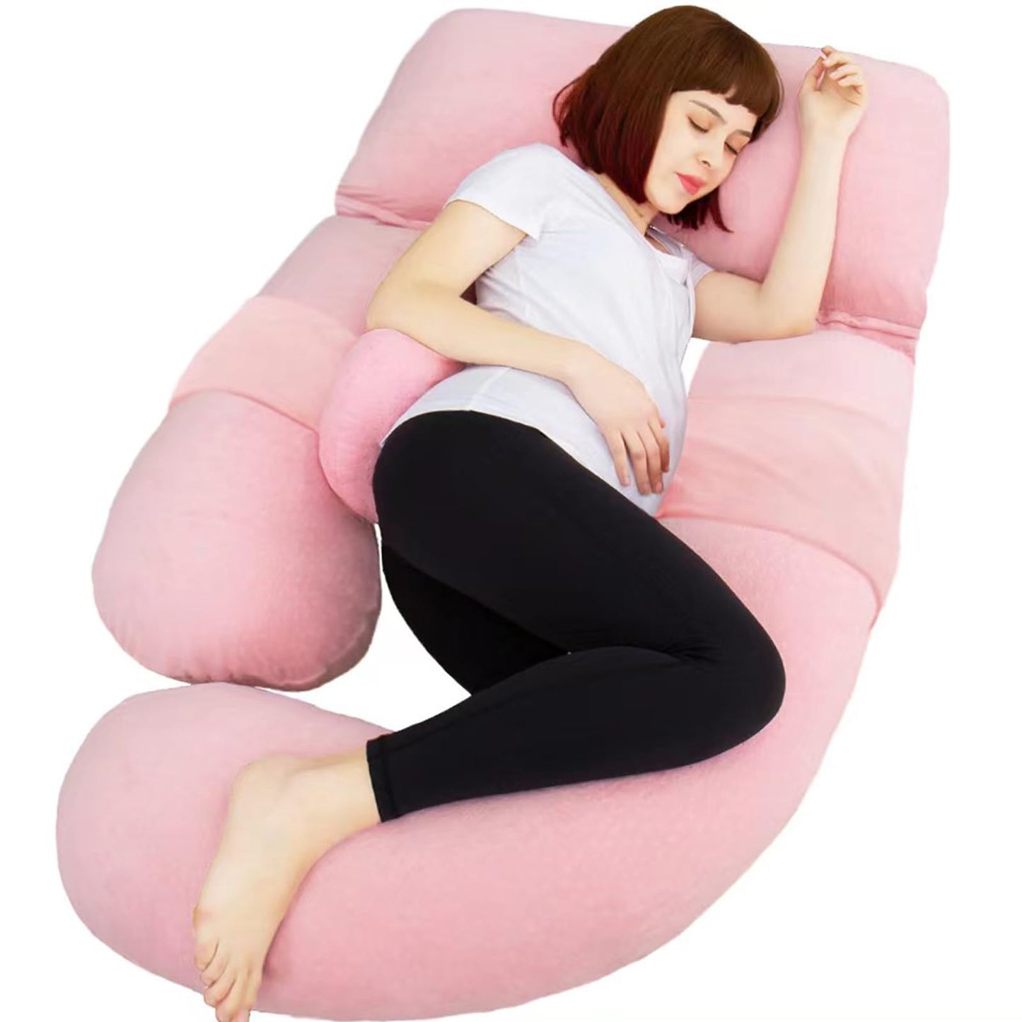 AS AWESLING 60in Full Body Pillow | Nursing, Maternity and Pregnancy Body Pillow | Extra Large U Shape Pillows and Lounger with Detachable Side,