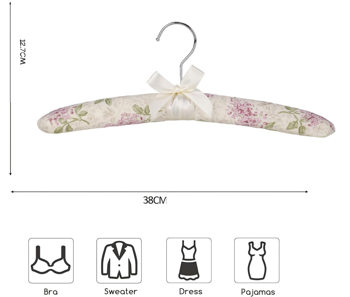 Xiabing Anti-Slip Satin Padded Clothes Hangers with Rotatable Hooks No Shoulder Bump for Women Heavy Sweaters, Coats, Suits (5, Lavender)