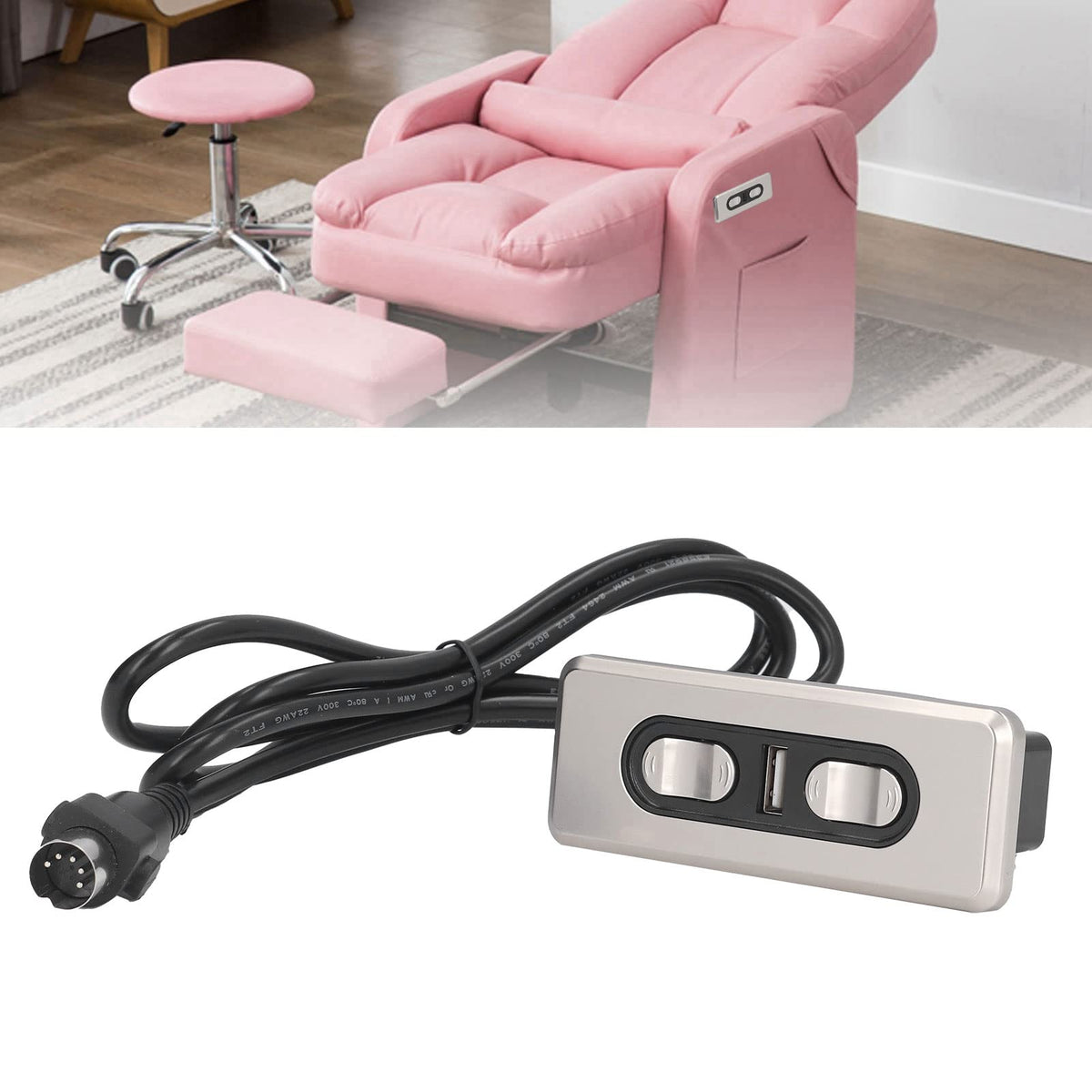 Electric Sofa Controller, Dual Motor 12V/29V Electric Sofa Controller,Convenient and Reliable,with USB Charging Port 5P Lift Chair Control Switch