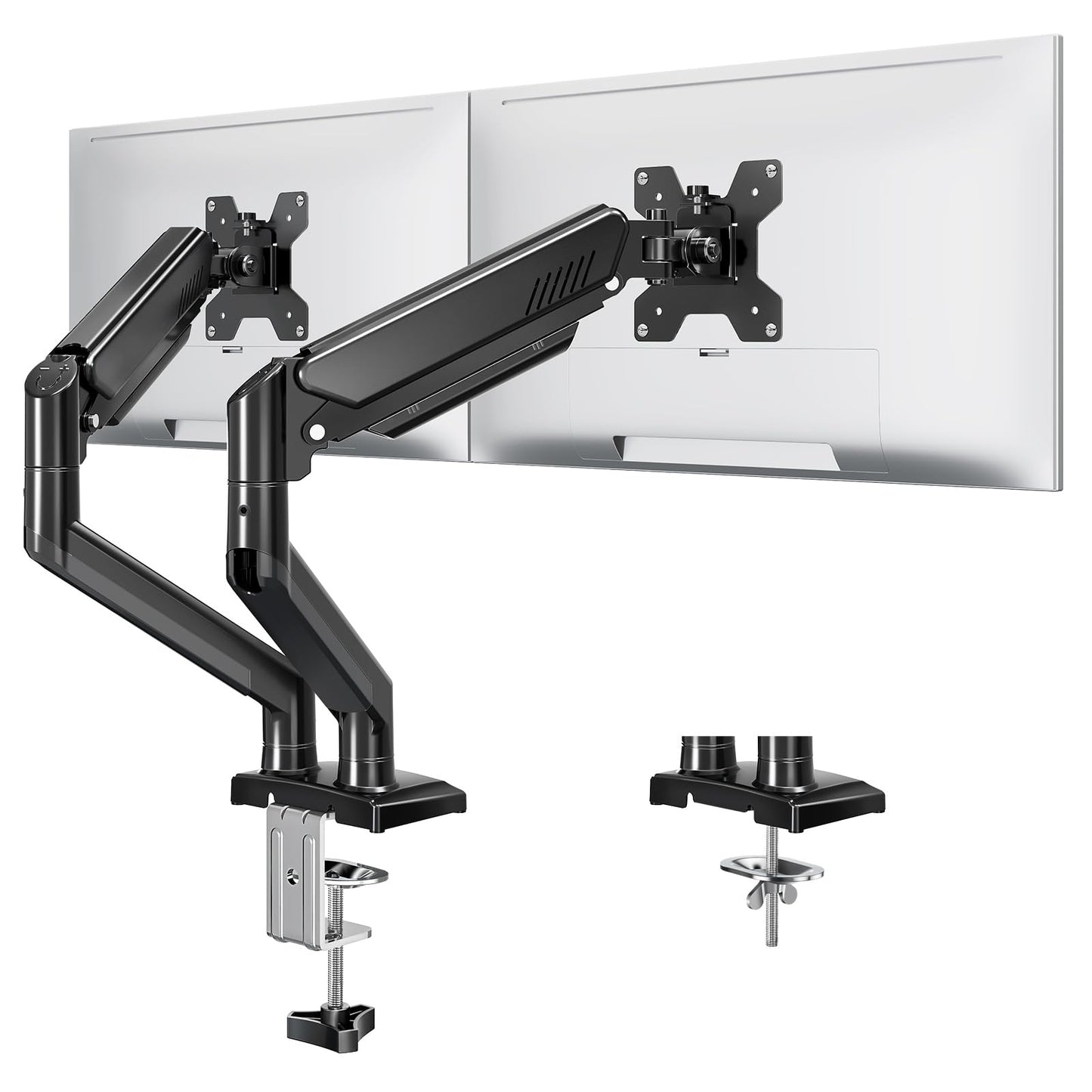 MOUNTUP Dual Monitor Arm Desk Mount for 13 to 32 Inch Screens, Monitor Arms for 2-10kg Computer Screens, Height Adjustable Stand with Tilt, Swivel,