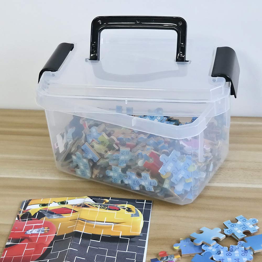 Dehouse 2 L Plastic Mini Storage Latch Box, 4 Packs Clear Storage Box, F