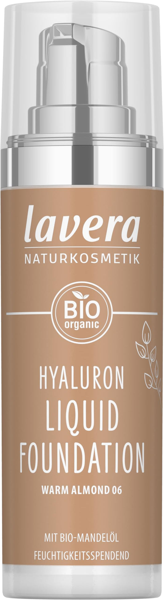 lavera Hyaluron Liquid Foundation - Warm Almond 06 - natural cosmetics - Vegan - Silky, lightweight texture - free from mineraloil - Natural