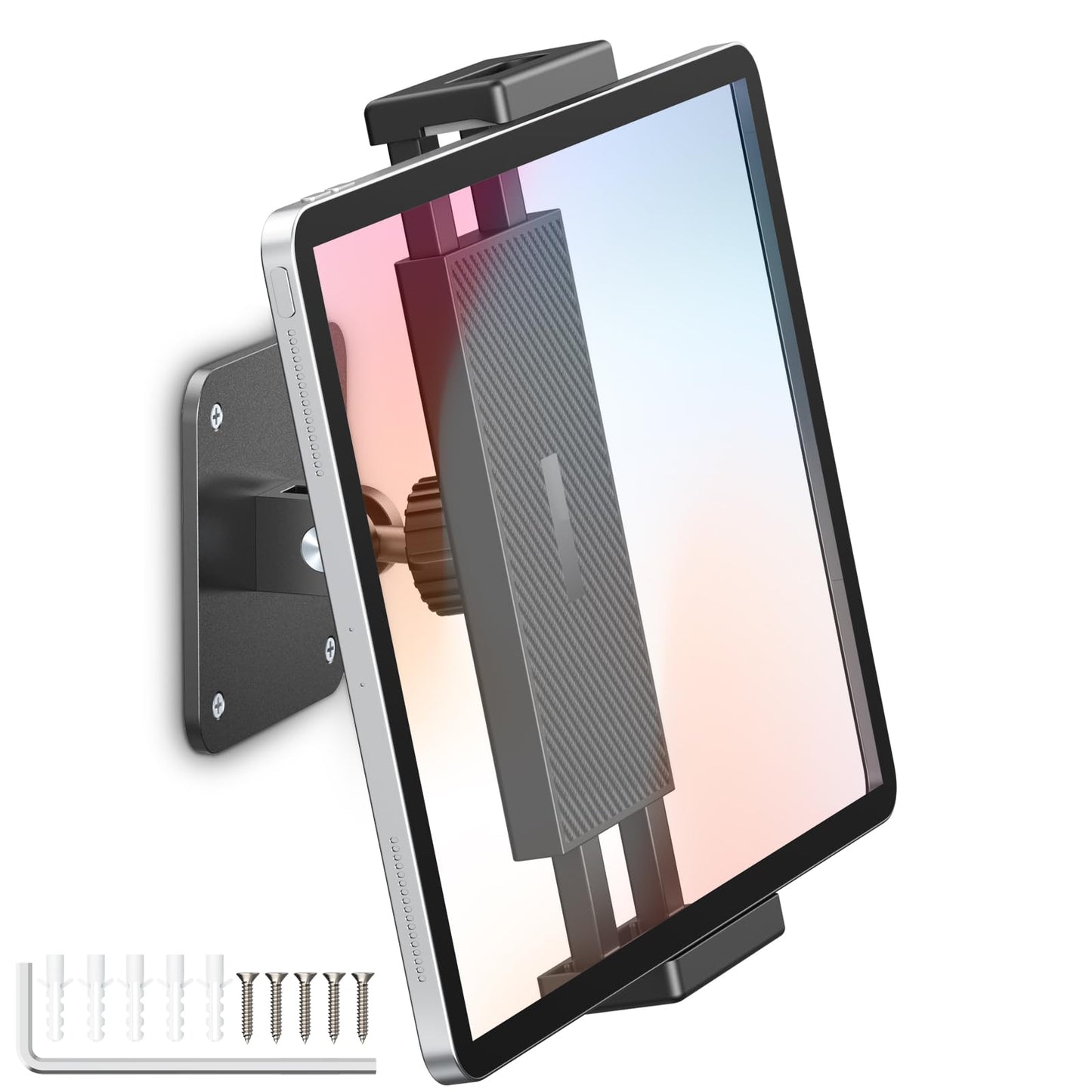 urmust Tablet Wall Mount Aluminum iPad Wall Mount 360?Adjustable Tablet Holder Compatible with iPad iPhone Galaxy Tab Kindle Fire HD, Switch All