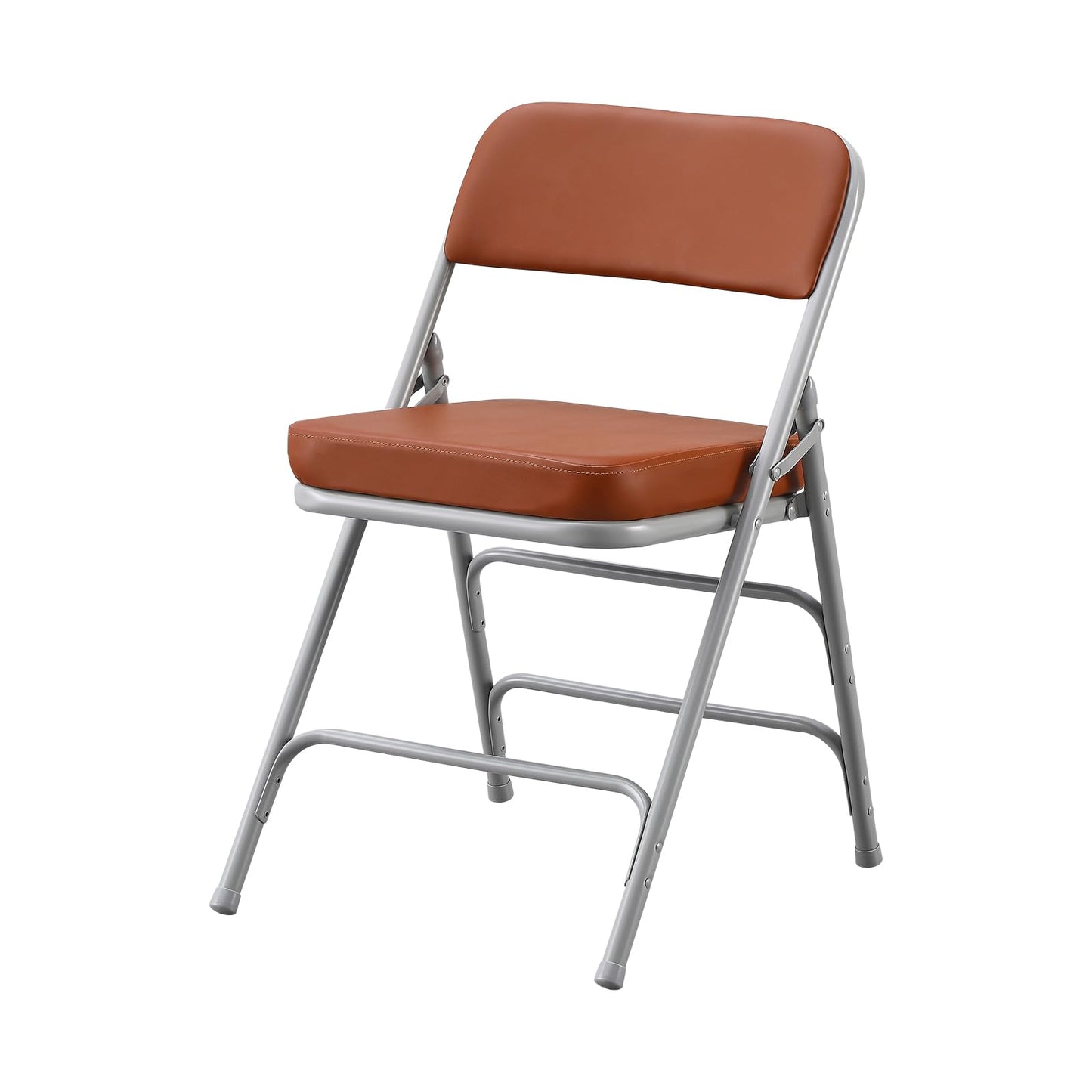 KAIHAOWIN Folding Chairs with Ultra Thick Padded Seat Foldable Chair Indoor Comfortable Metal Chairs with Soft Cushion-Brown
