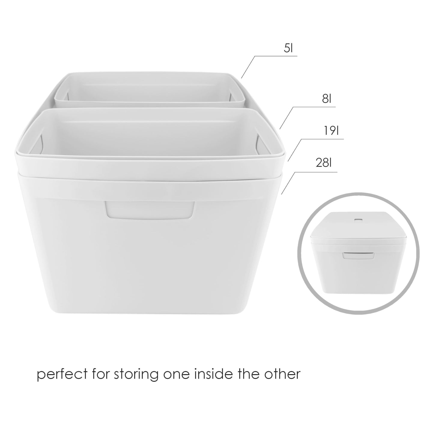 IDEA HOME Storage Boxes with Lids 10 Pieces - Plastic Storage Box - Storage Organiser