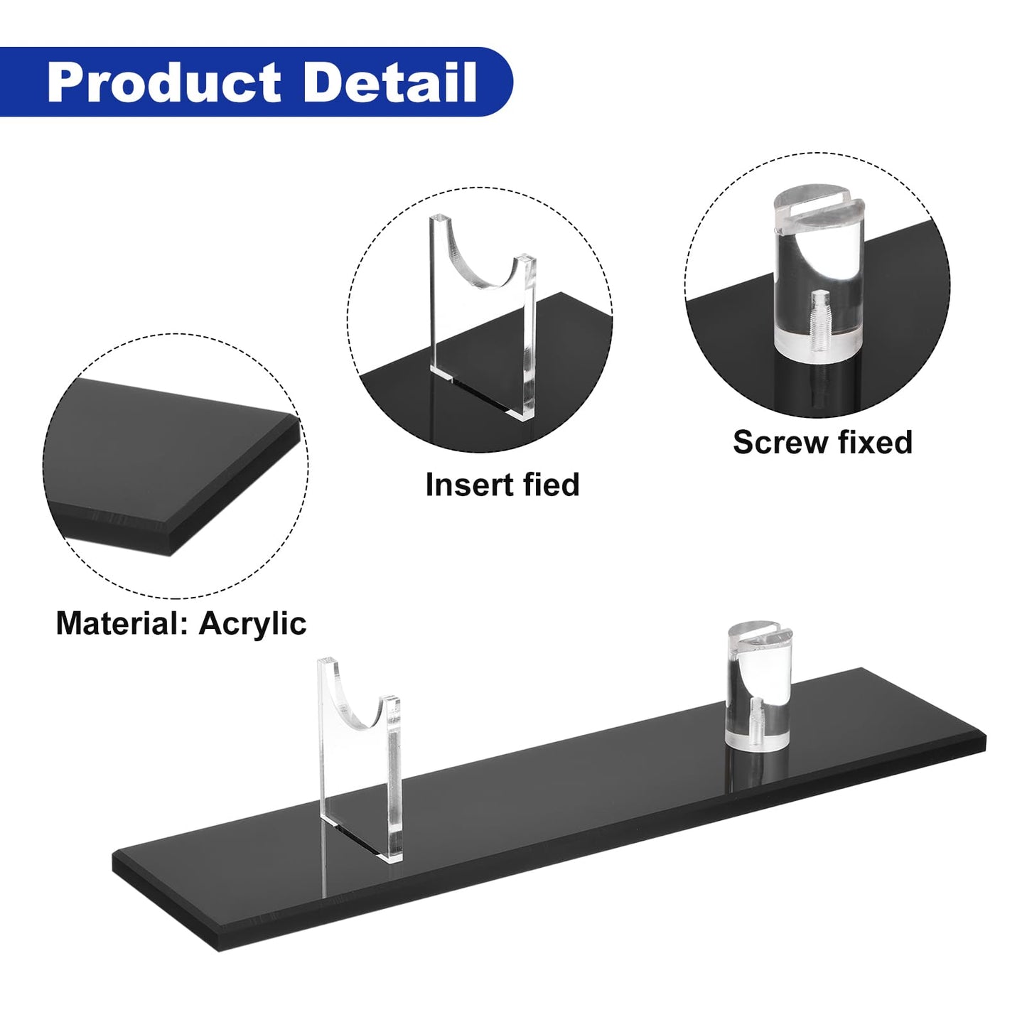 sourcing map 2 Pack Acrylic Knife Display Stand, Knife Collection Display Stand Holder for Display Knife on Desktop Black