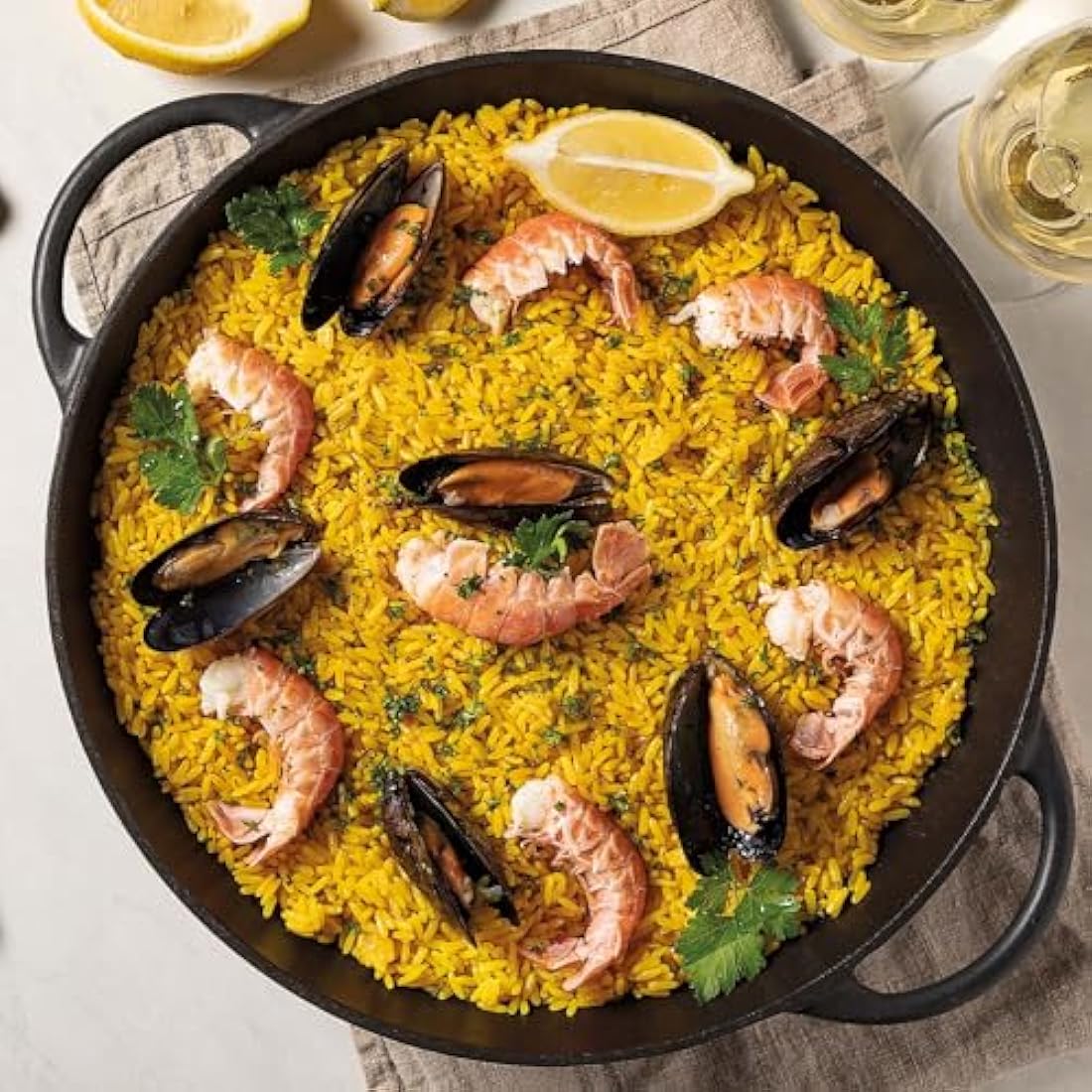 Tramontina Black Enamelled Cast Iron Wok | 32 cm (5 Litre) | Indoor & Outdoor Use