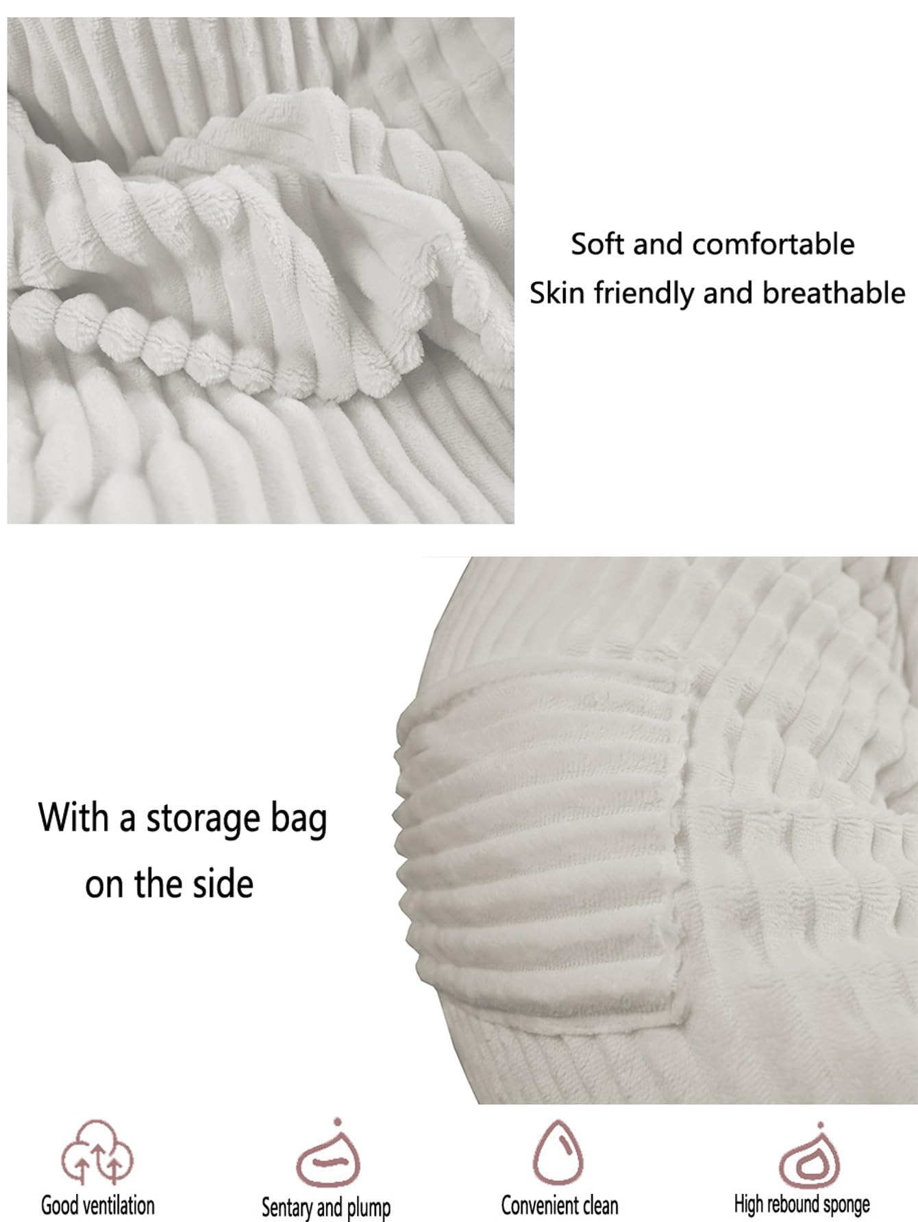 Bestenrose without Filler Bean Bag Cover Stuffed Storage Sofa Chair Cover