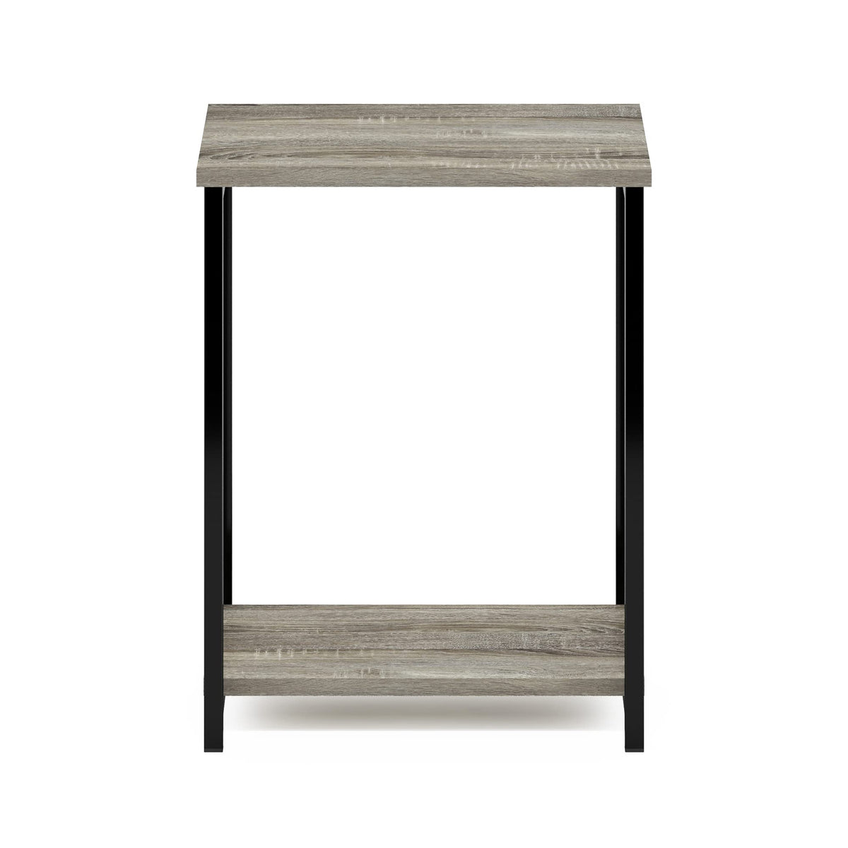 Furinno SIMPLISTIC Side Table, 2-Tier Metal Frame End Table with Open Shelf, Night Stand, Bedside Table, for Living Room, Bedroom, French Oak
