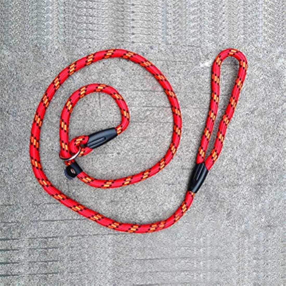 nuoshen Dog Slip Lead,125cm Extremely Durable Strong Dog Training Leash Rope Adjustable Pet Lead Leash for Dogs, Red