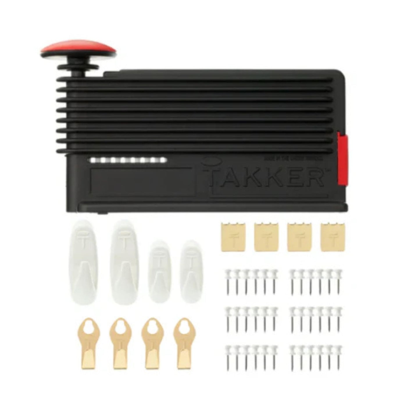 Takker? Picture Frame Hanging Tool Kit Easy One-Step 61 Pieces- No Tools/Nails Required ? As Seen On Dragon?s Den - Hang On Walls, Plasterboard, Wood,