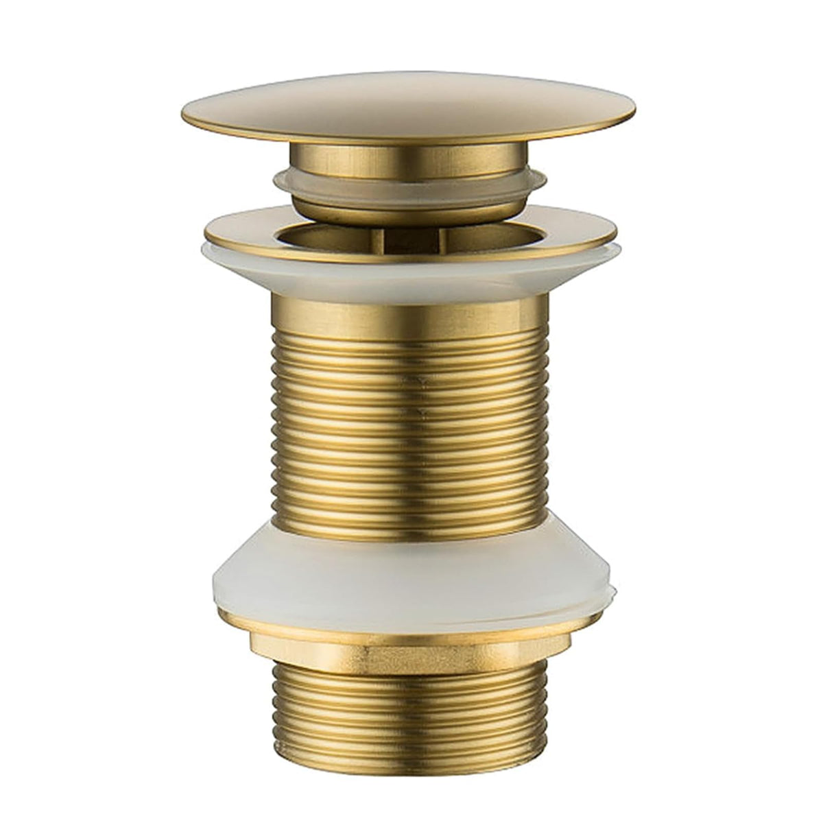 NIYATA Bathroom Sink Pop Up Drain Plug,Brushed Gold Brass Basin Plug,Waste Drain with Overflow for Bathroom Wash Basin,Slotted Click Clack Clicker