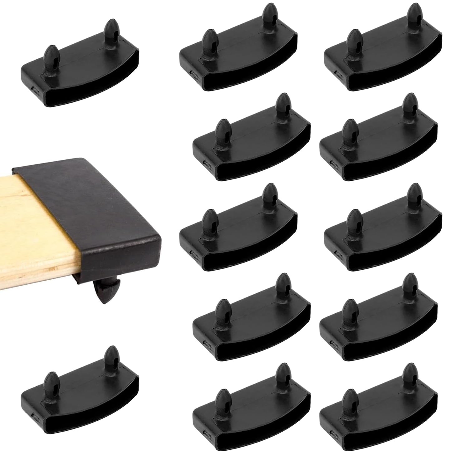 Solvayne 12-Piece Bed Slat Support Clips, Reinforced Side and Center Rail Holders for Single, Double, and King Size Beds