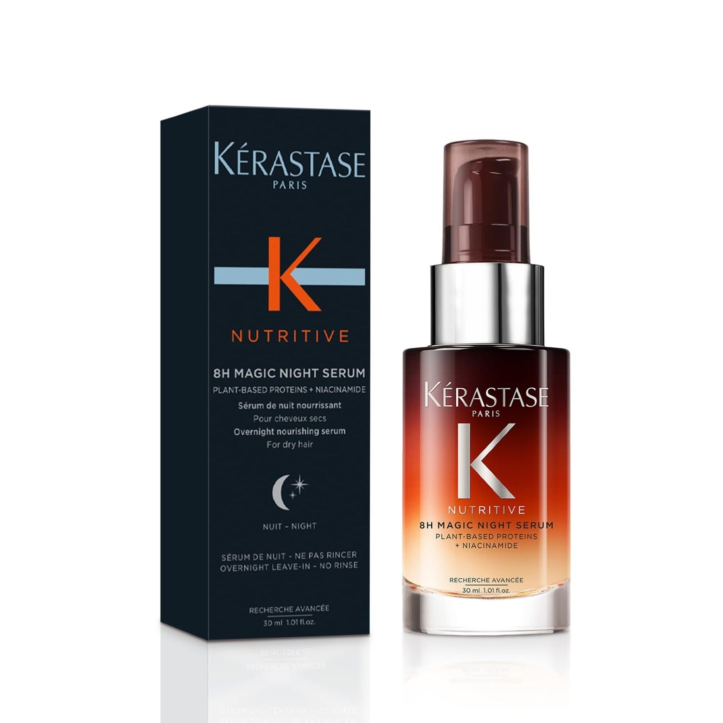 K?rastase Nutritive 8H Magic Night Hair Serum, Overnight Nourishing Hair Serum, For Dry Hair, With Plant Proteins & Niacinamide, 30 ml
