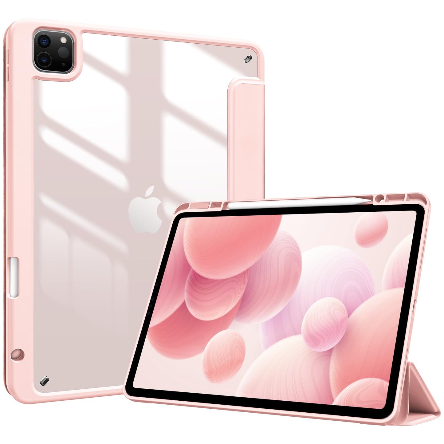 ProCase Smart Case for iPad Pro 12.9 Case 6th/5th/4th/3rd Generation 2022/2021/2020/2018, Transparent Back Shell Cover with Built-in Pencil Holder,