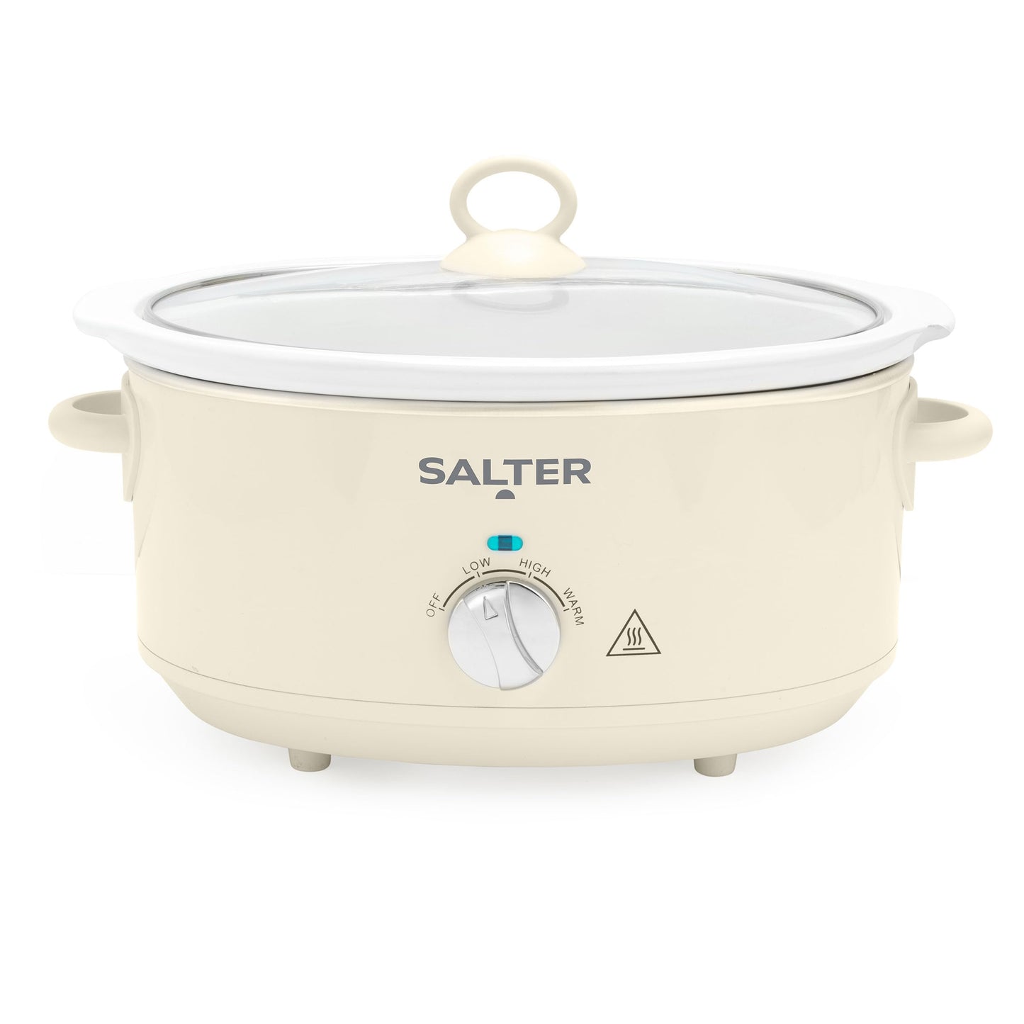 Salter Retro 6.5L Slow Cooker  3 Heat Settings & Keep Warm, Dishwasher Safe Ceramic Pot, Tempered Glass Lid, Cool Touch Handles, Family Cooking,