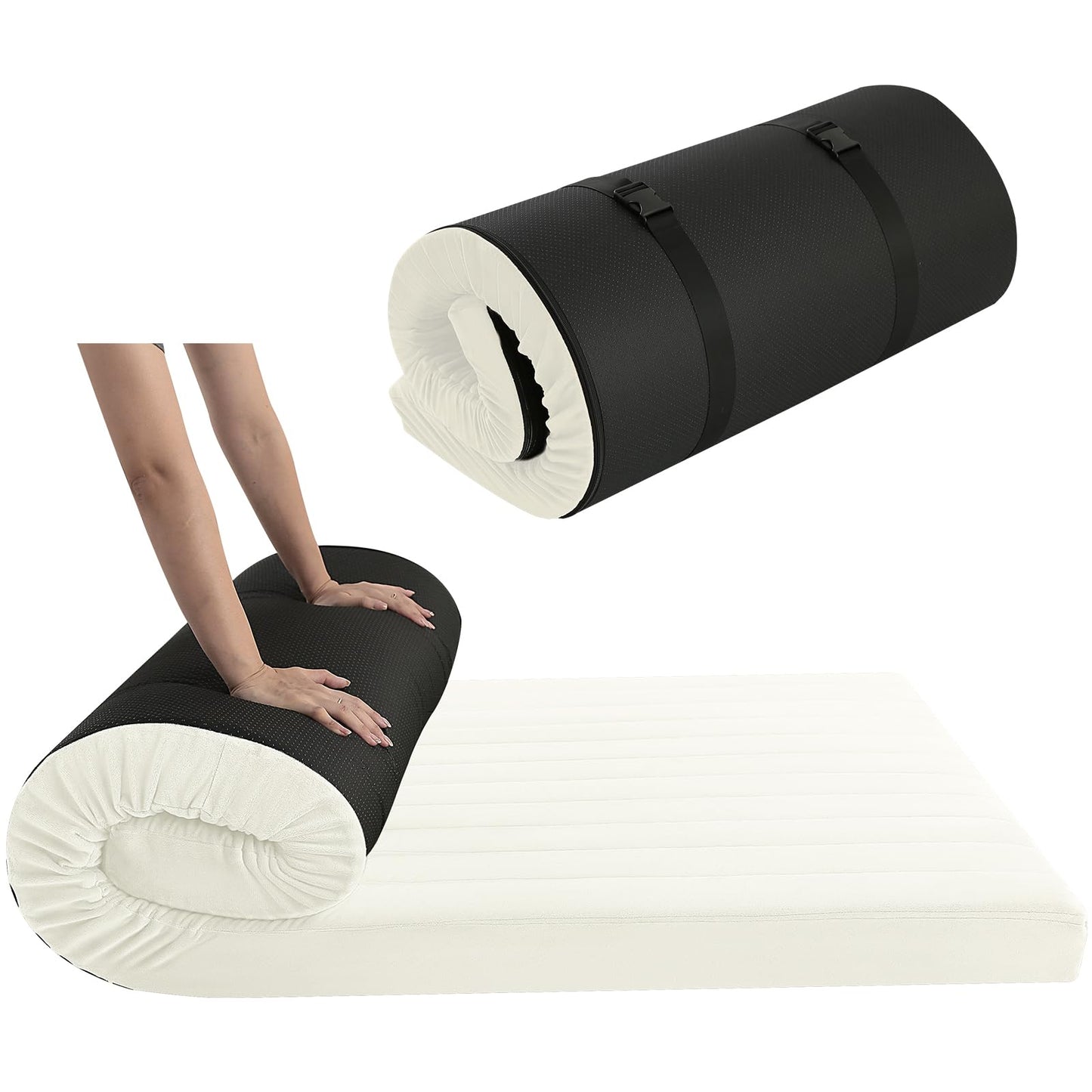 MeMoreCool Roll Up Floor Mattress Small Single 190x75cm, Beige