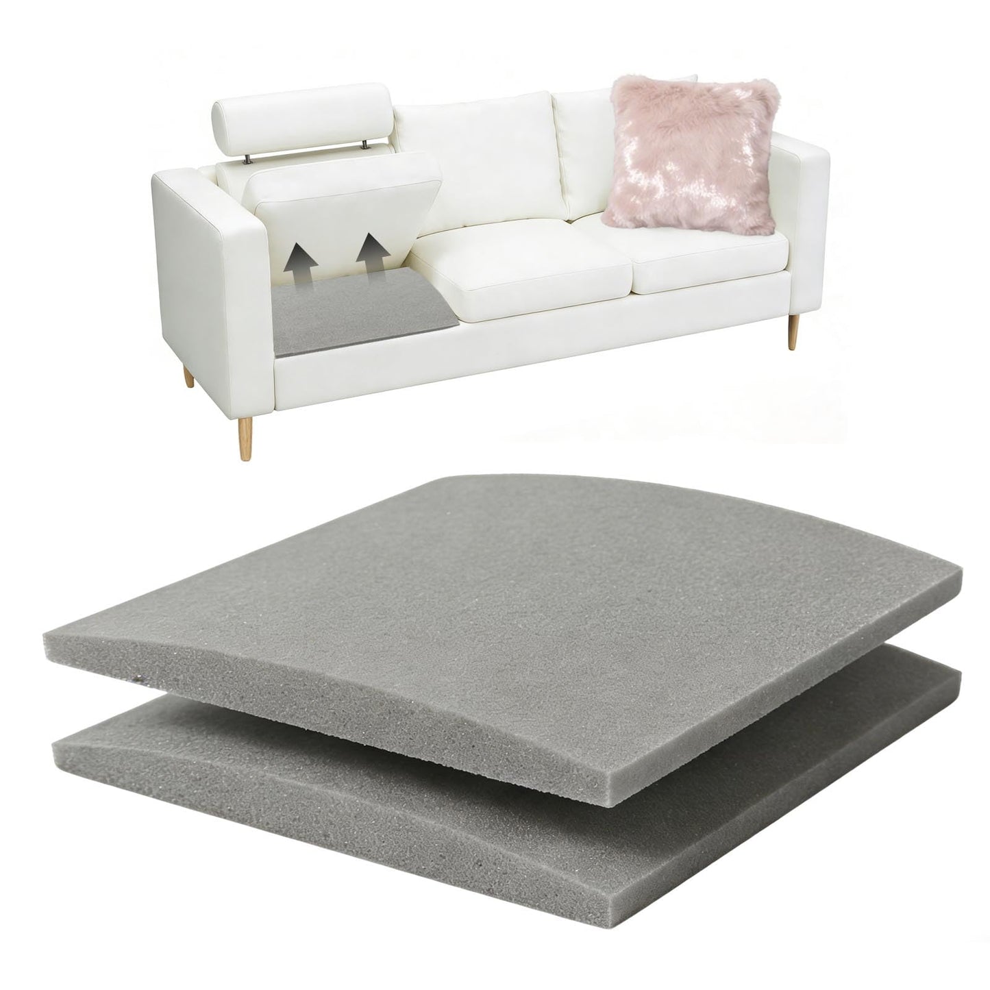 CAAGGMM Sofa Cushion Support, 2 Pack 50.5 x 50.5 cm Couch Cushion Support, Foam Sofa Supportive Boards, Cushions Sag Repair Replacement
