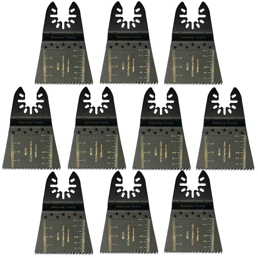 Pack of 10 x 65mm Wide Coarse Oscillating Multi Tool Blades/Wood Cutter Saw Blades Set Compatible with Dremel Fein Multimaster Makita Stanley Worx