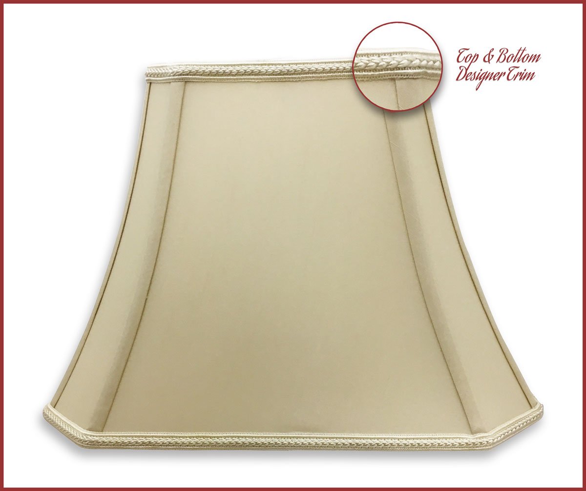 Royal Designs DSO-68-16BG Rectangle Bell Cut Corner Designer Lamp Shade-Beige-(6.25 x 8) x (11 x 16) x 12, 16