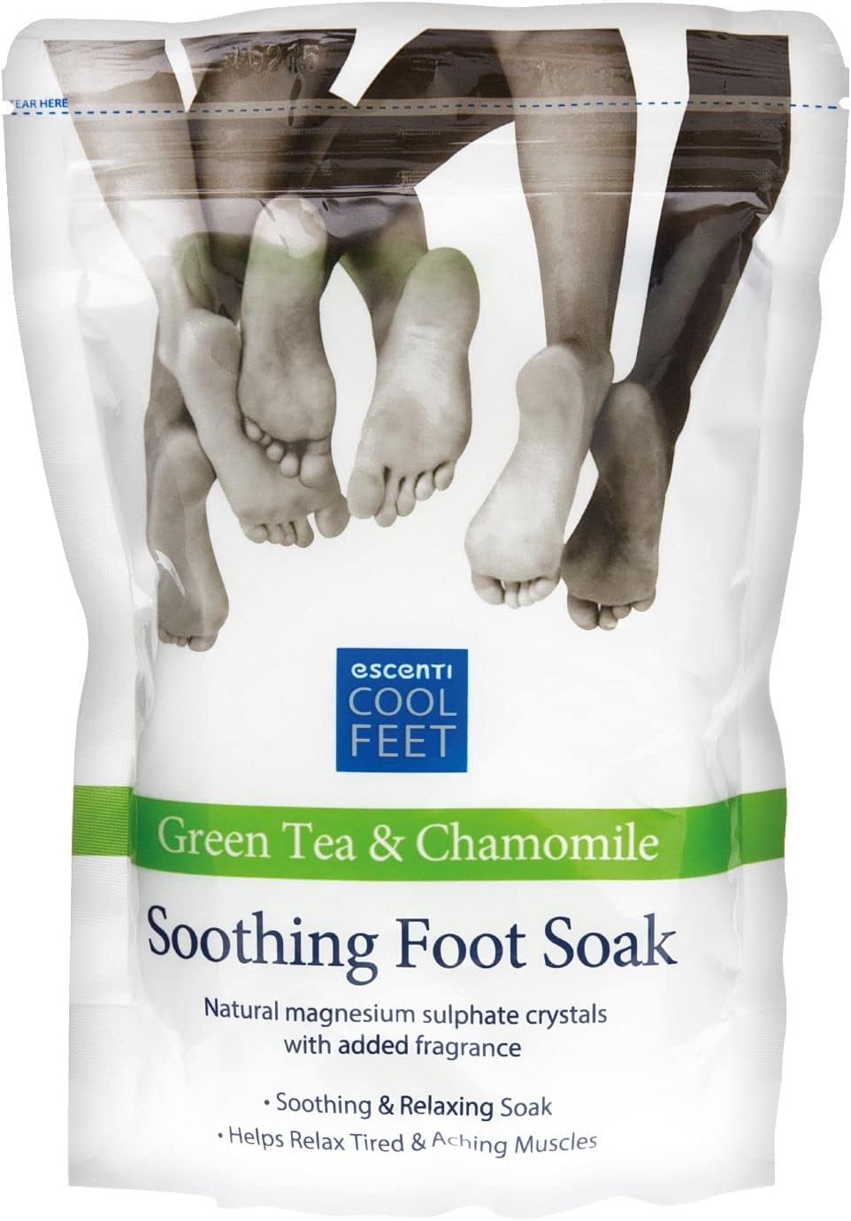 Escenti Cool Feet Soothing Green Tea & Chamomile Foot Soak 450g, expiry date 08/28