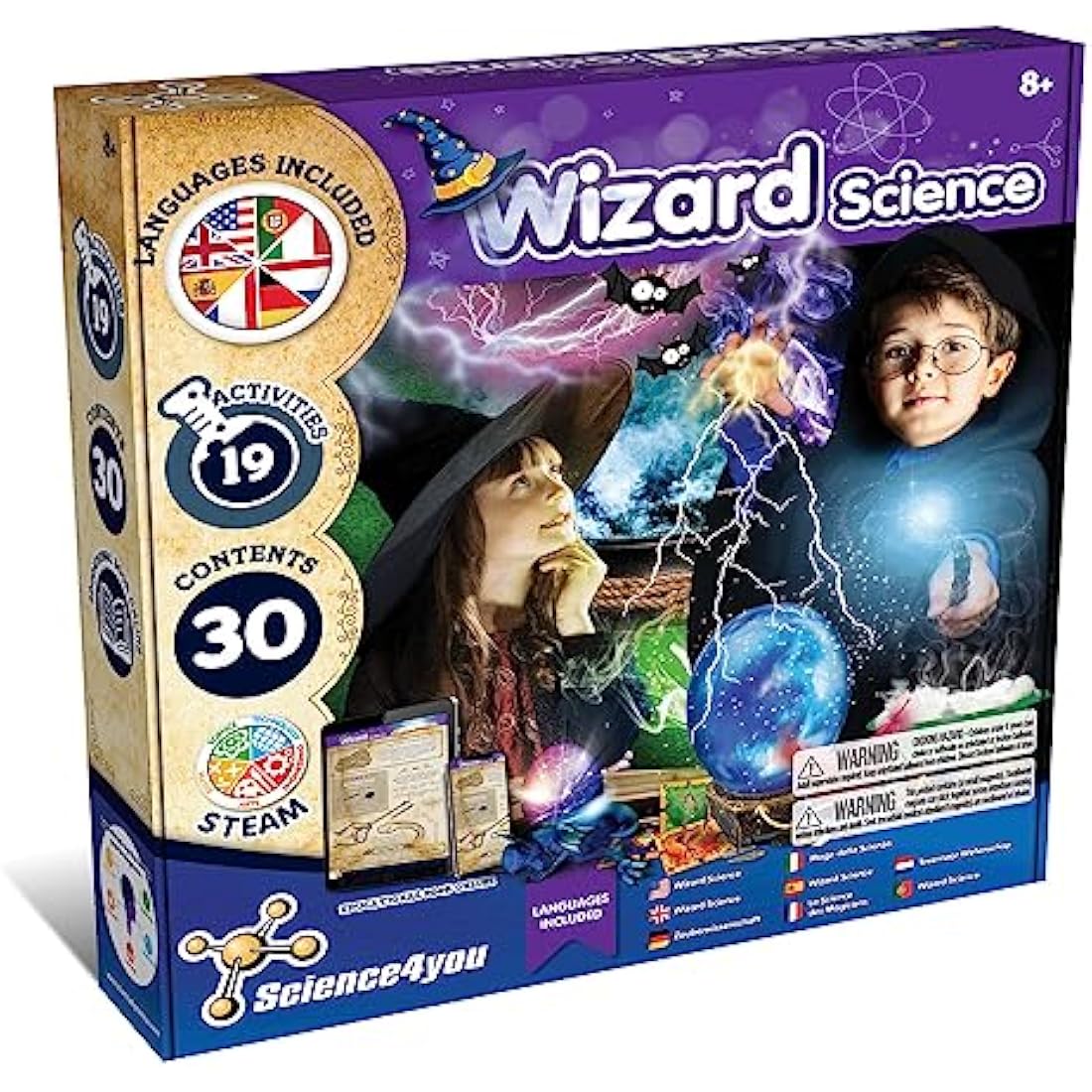 Science4you Wizard Science for Kids 8+ Years - Magic Set with 19 Activities: Make a Crystal Ball and use your Magic Props, Wizard Game with Magic Wand - Educational Science Kits for Kids 8+ Years