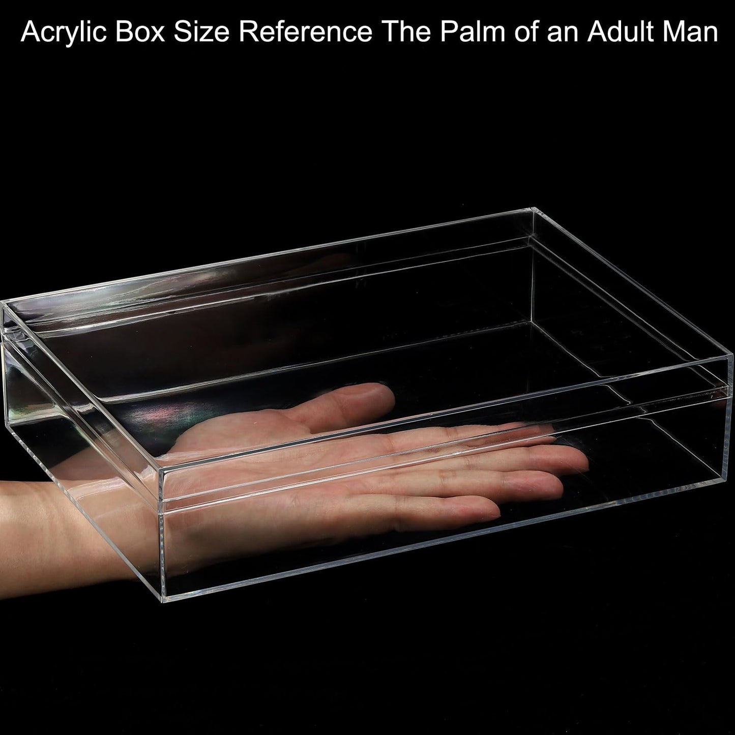 PATIKIL Acrylic Box with Lid 10.24" x 7.09" x 2.36", Clear Acrylic Display Boxes Plastic Square Cube Containers Storage Organizer for Candy Tiny