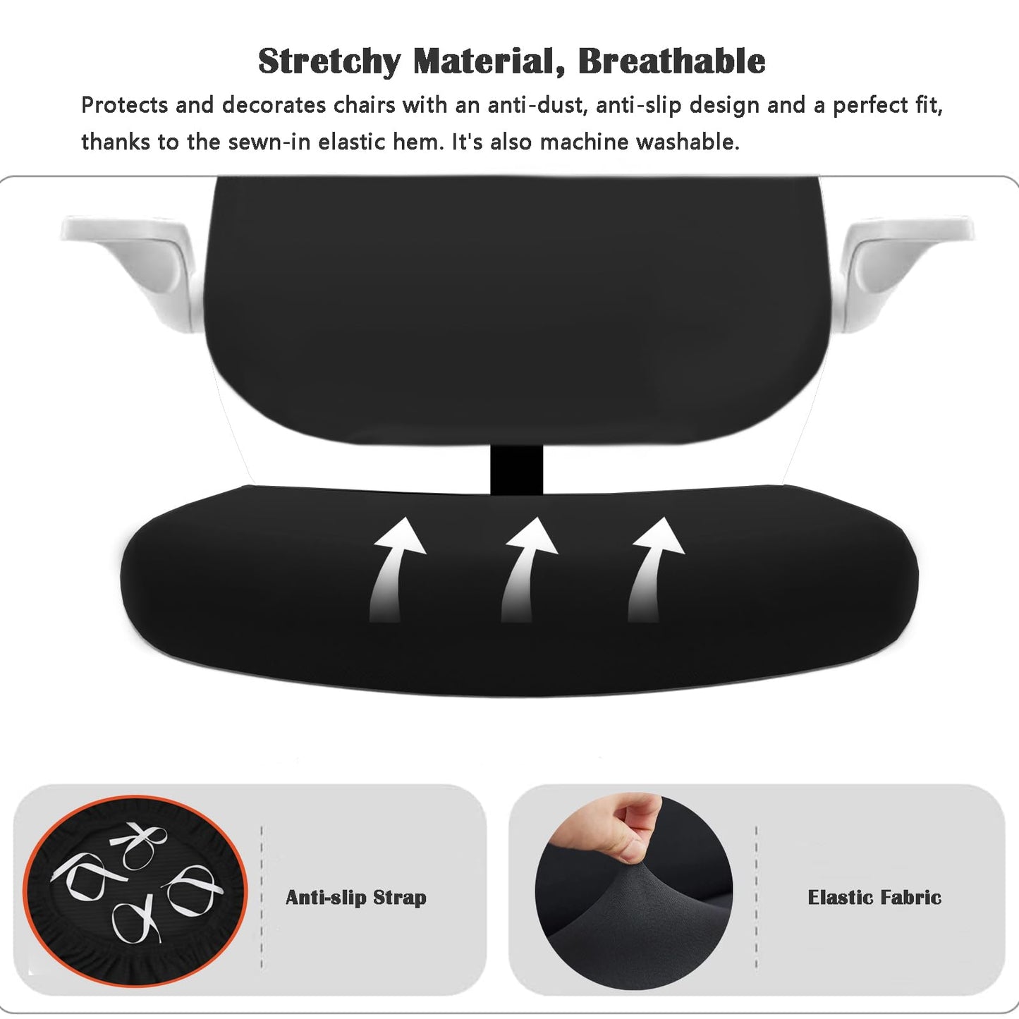 FYTXSZ Chair Covers Spandex Office Computer Chair Cover Stretch Removable Washable Rotate Swivel Chair Protective Covers (Purple)