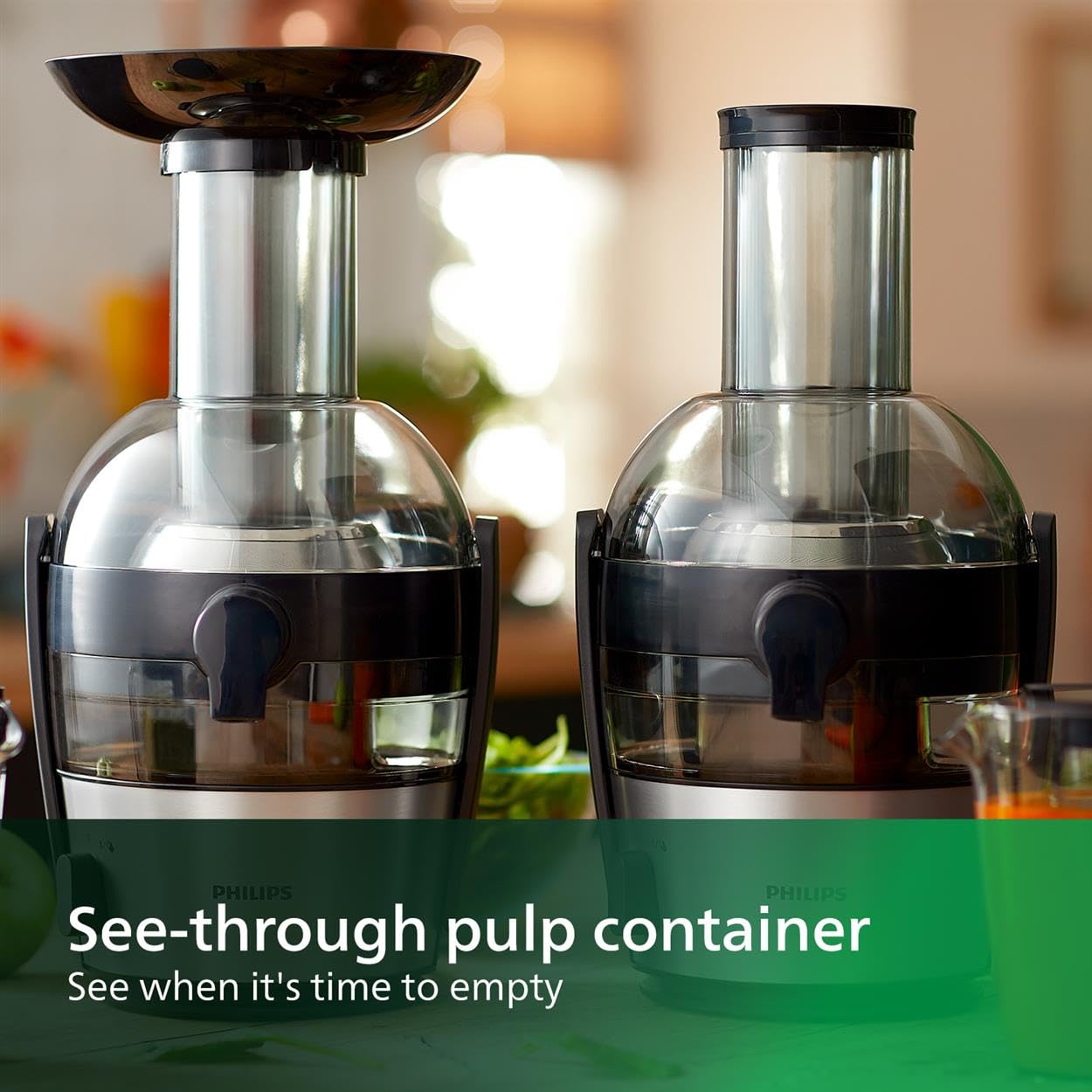 Philips Viva Collection Juicer, 800 W Motor, 2L Capacity, XL Tube, QuickClean Technology, Drip Stop, Pre-clean, See-through Integrated Pulp Container,