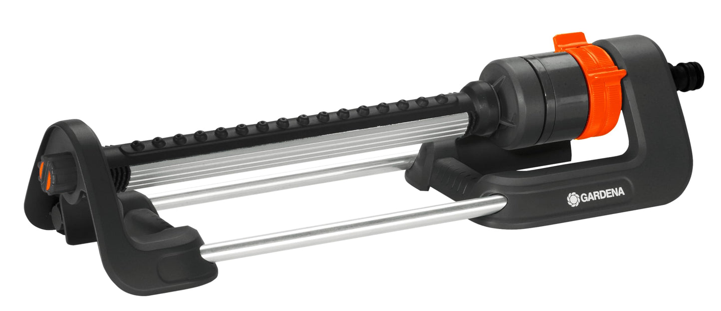 Gardena Aqua M rectangular oscillating sprinkler: Lawn sprinkler for watering areas of 110?250 m?, range 8?18 m, spread max. 14 m, built-in metal