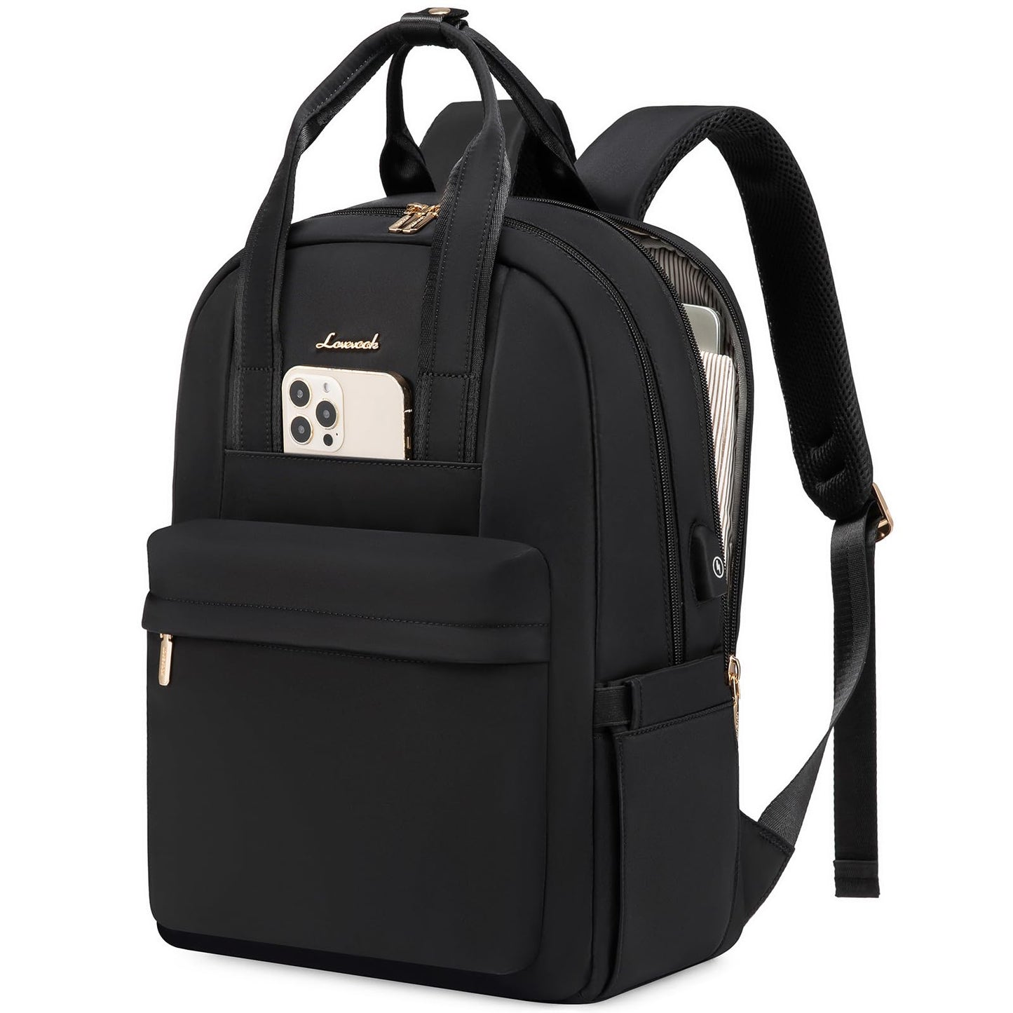 LOVEVOOK Backpack Womens, 15.6 inch Laptop Rucksack Bag for Women, Waterproof Ladies Backpacks Large School Bags with USB Port, Fashion Daypacks Back