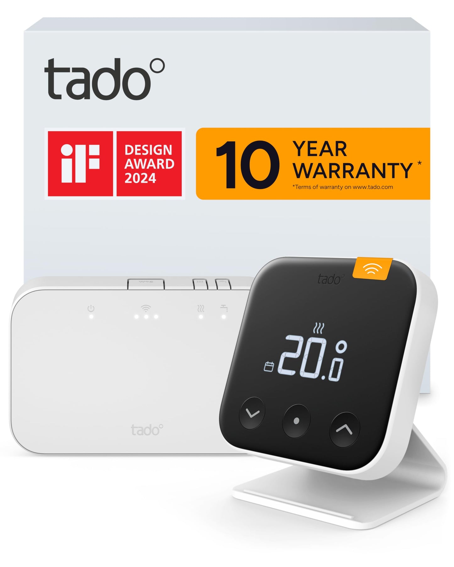 tado Wireless Smart Thermostat X ? Starter Kit with Bridge X and Stand, Boiler and Hot Water Control via App & Smart Speaker (Alexa, Siri, Google