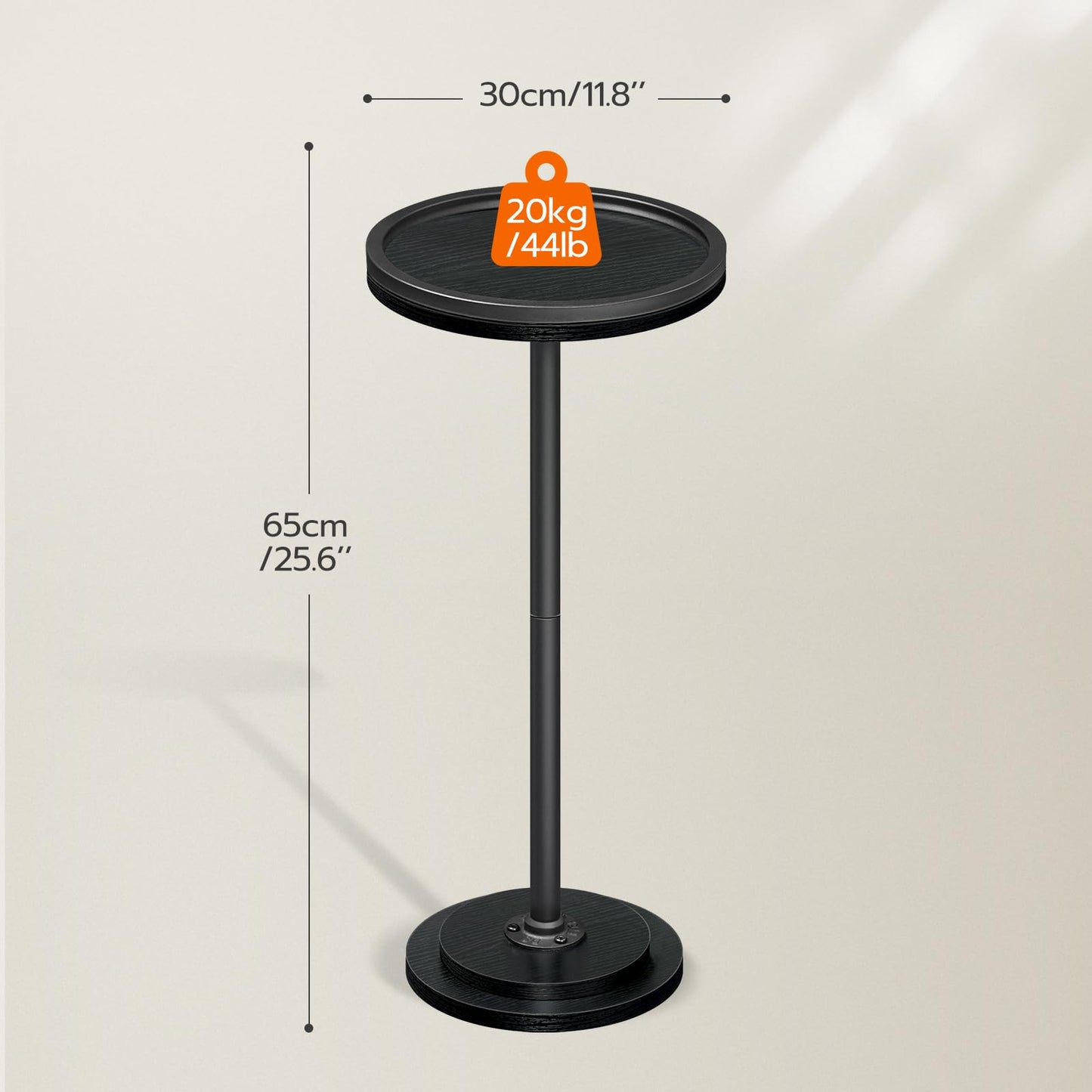 HOOBRO Round Side Table, Small Bedside Table, Drink Tables, Accent Round Table with Pedestal