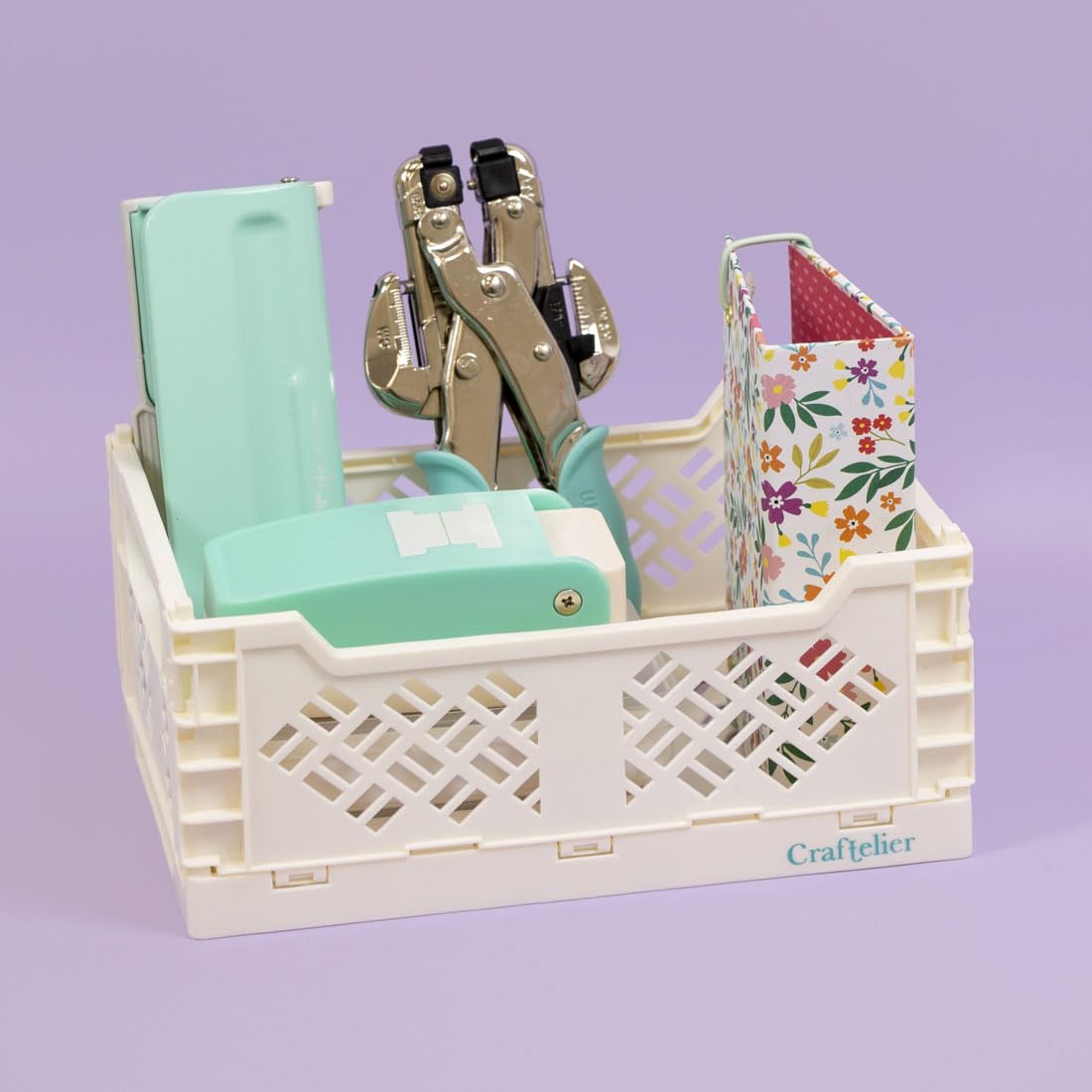 Craftelier - Box for Organisation and Storage of Scrapbooking and Craft Materials | Foldable and Stackable Design | Large Size
