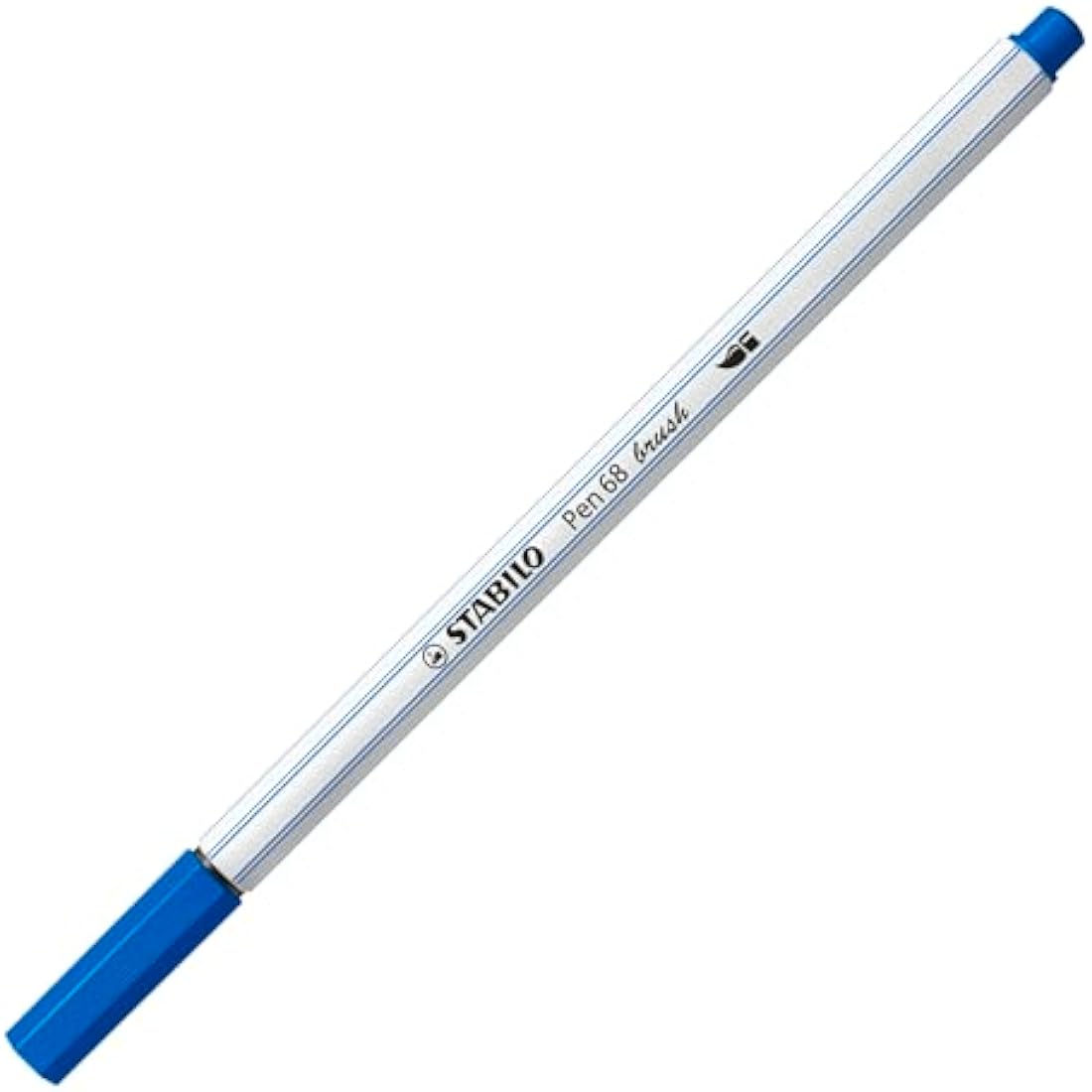 STABILO Pen 68 brush - Premium Fibre-Tip Pen with Brush Tip - ARTY - Tin of 30 - Assorted Colours