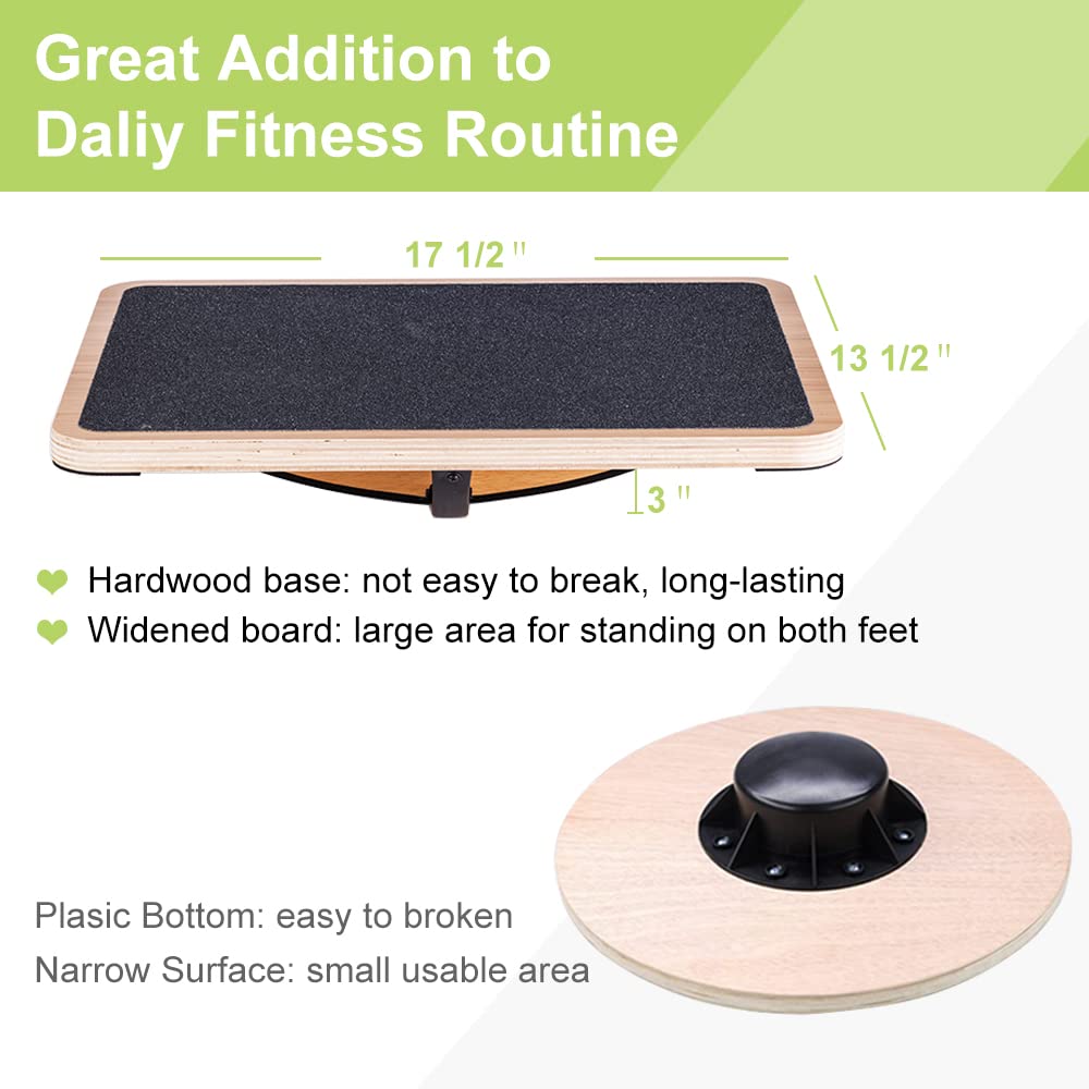StrongTek Professional Wooden Balance Board with Crossed Hardwood Base, Advanced Rocker Board for Core Strength, Stability Training, Difficult