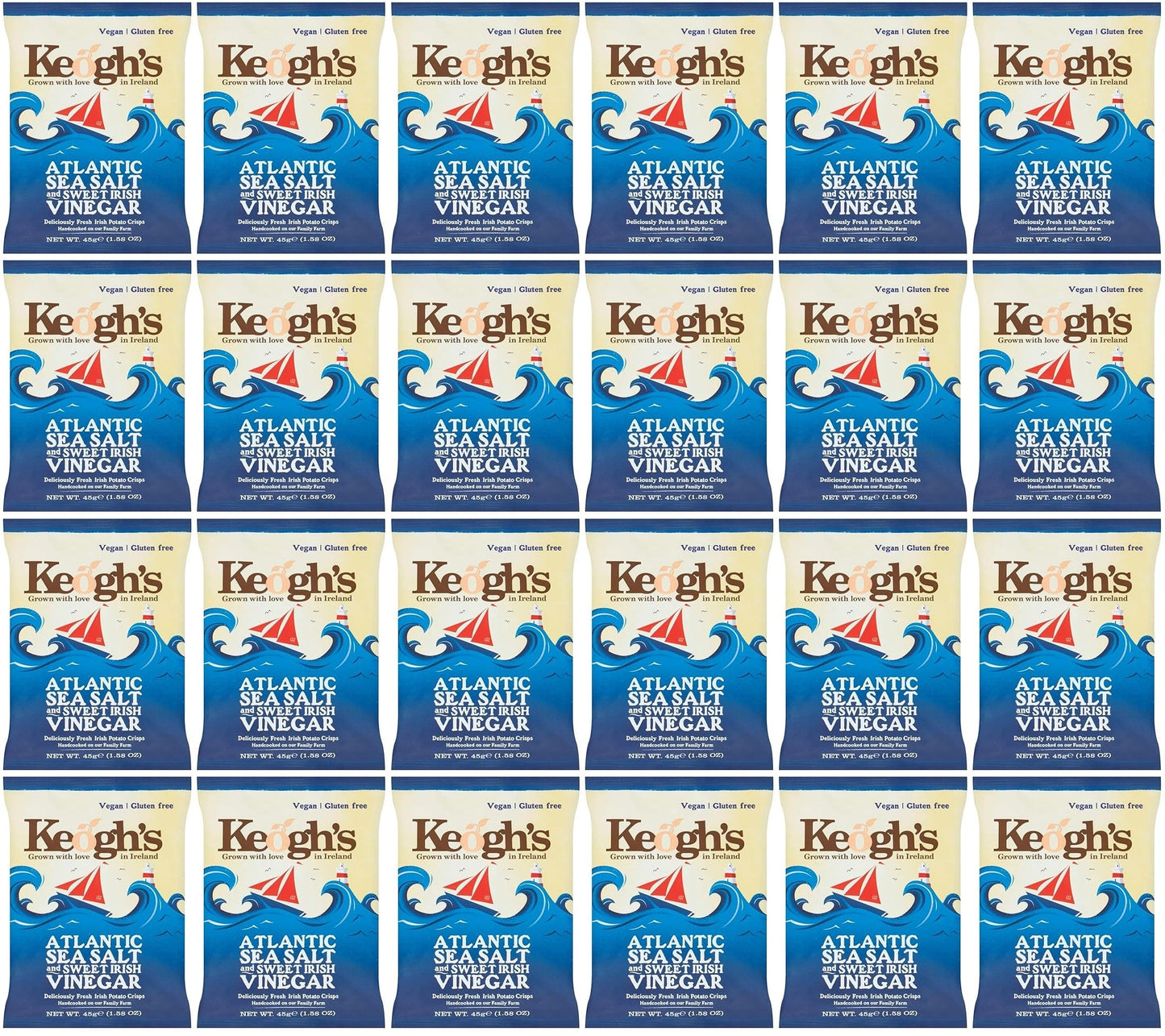 24 x Keogh's Atlantic Sea Salt And Sweet Irish Vinegar 45G