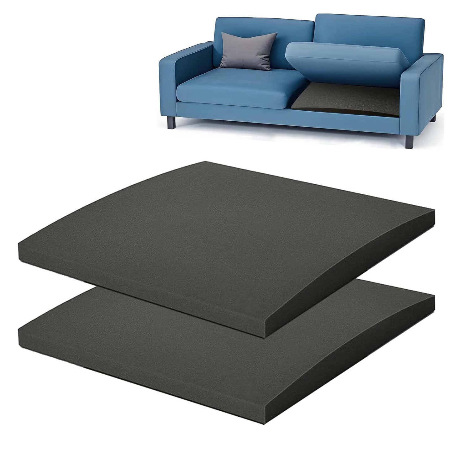 ZYNERY 2 Pcs Sofa Cushion Support, 55 x 55cm High-Density Foam Couch Saver Pad for Sagging Seat Curve Furniture Seat Under Cushion Sag Repair