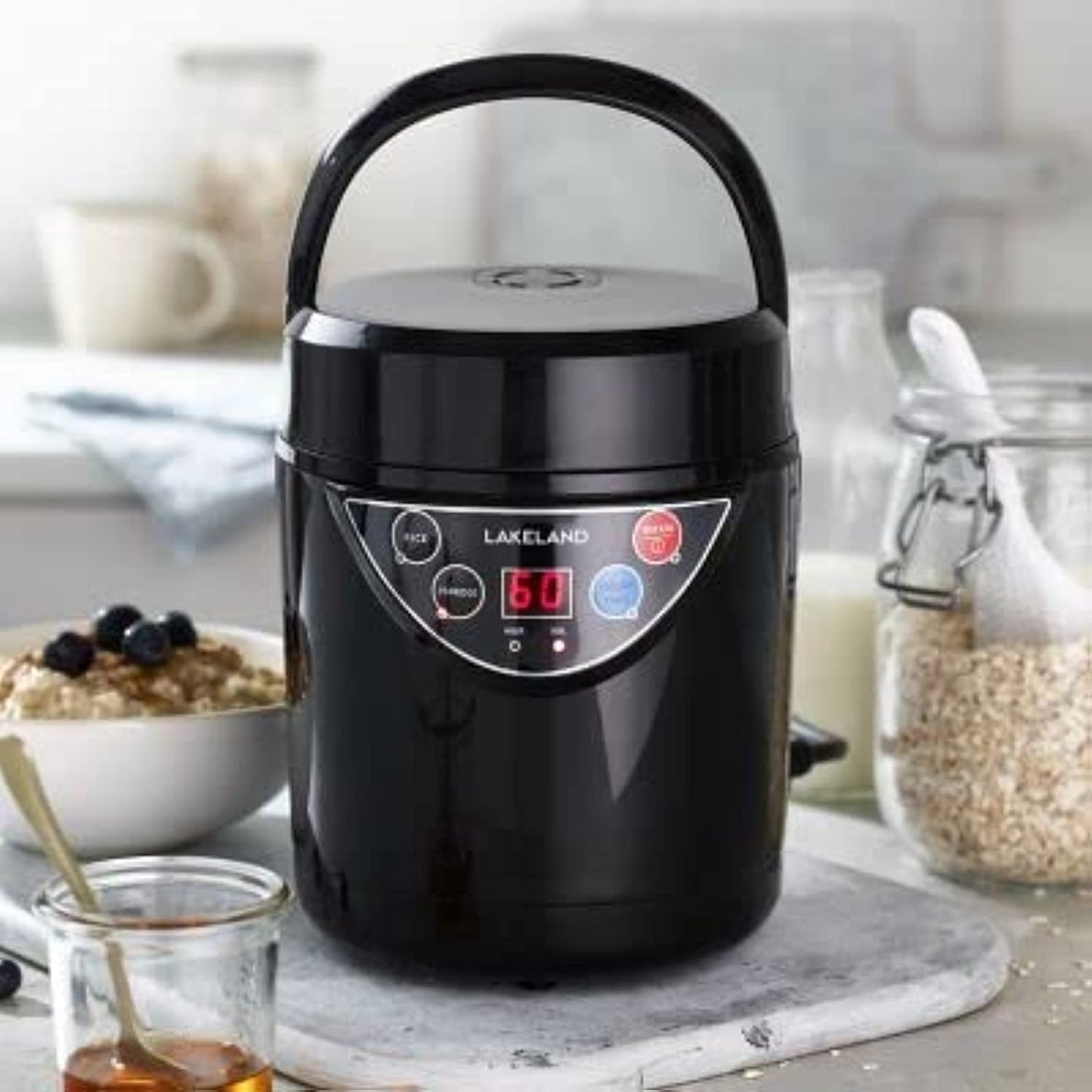 Lakeland 2 Portion Mini Electric Rice Cooker  500ml Non-Stick Pan White Or Brown Rice & Porridge