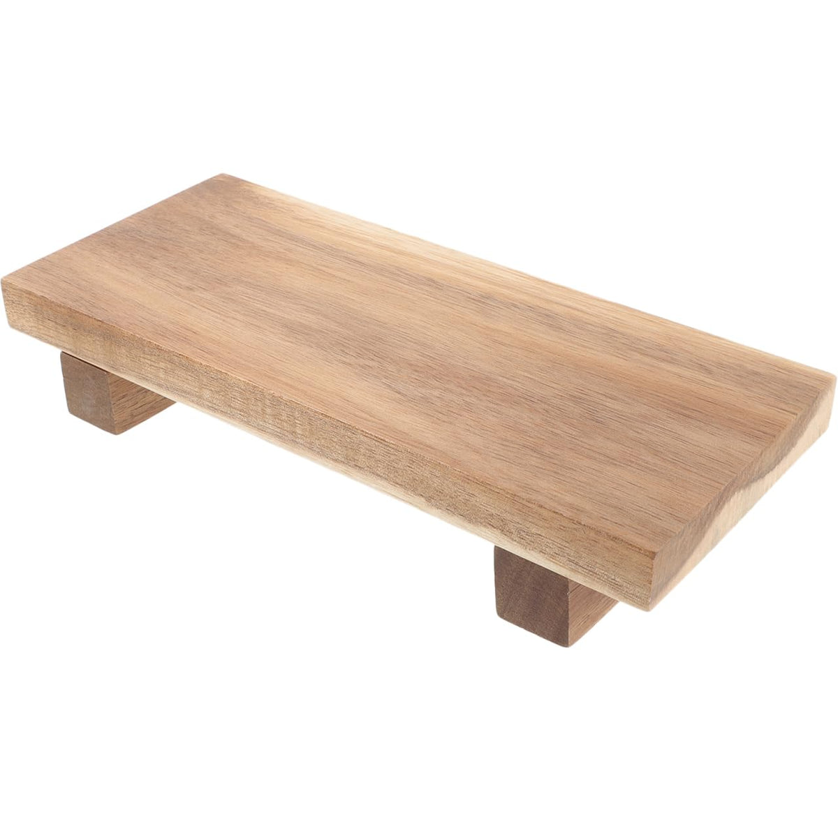 Amosfun Small Pedestal Tray: Decorative Wooden Risers for Candles, Bar Soap, Dispenser Bottle, Counter Sink Organizer for Bathroom, Kitchen (10x22cm)