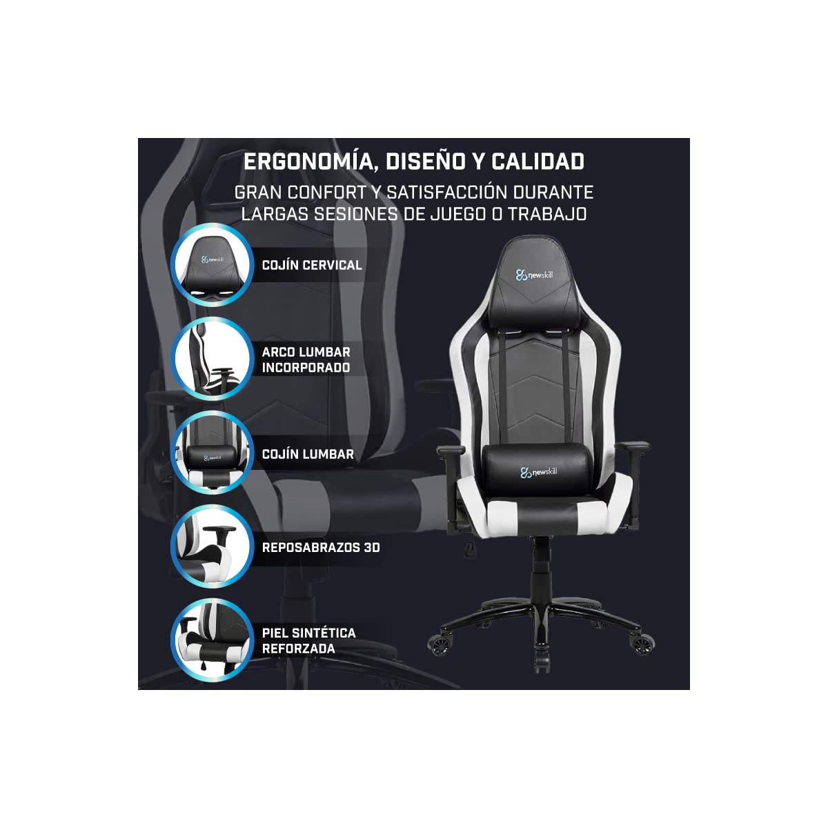 Newskill Takamikura Gaming Chair Blue white