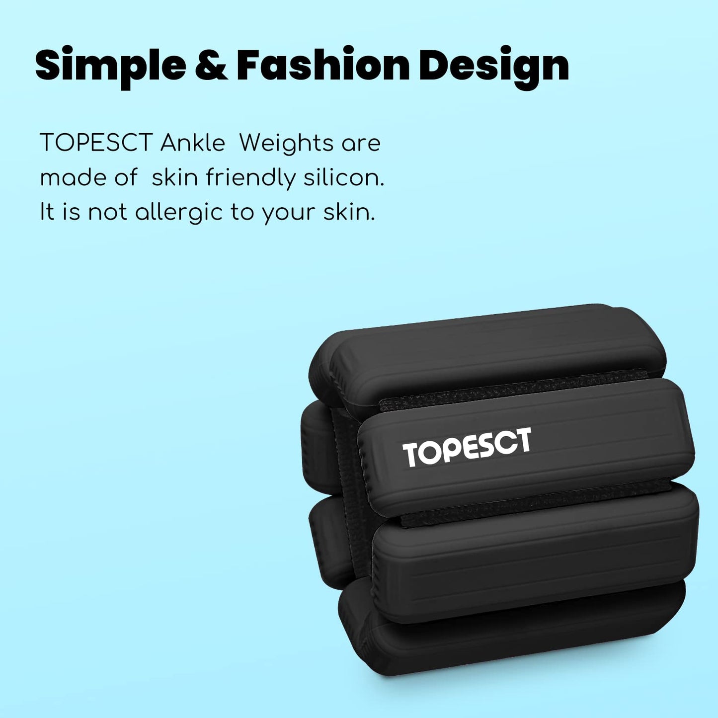 TOPESCT Adjustable Wrist Weights - Set of 2 (1lb Each) | Wearable Wrist & Ankle Weights Bracelet for Yoga, Dance, Barre, Pilates, Cardio, Aerobics,
