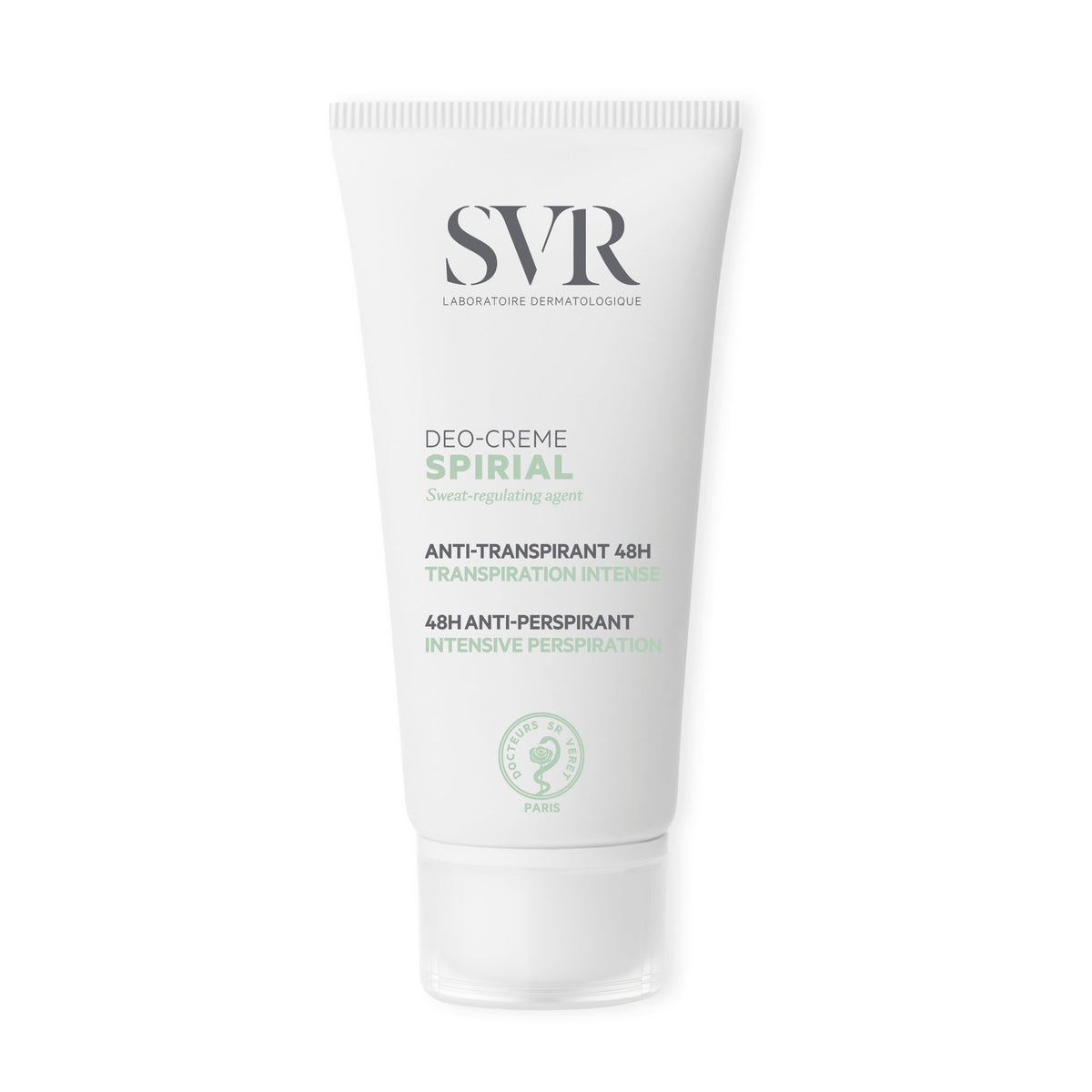 SVR SPIRIAL Anti-Perspirant Deodorant Cream for Underarms, Hands, Feet, and Face. 48-Hour Protection against Excessive Sweating. Fragrance- and