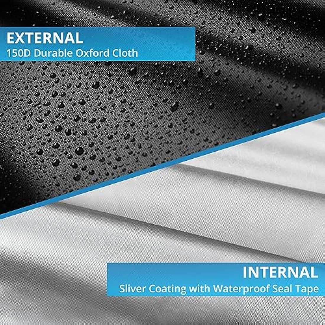 Velway Barbecue Cover Waterproof Grill Cover - Heavy Duty 210D Oxford Fabric Outdoor BBQ Cover UV protection Dust-Proof Windproof Weatherproof Durable with Storage Bag Black 117x66x117cm