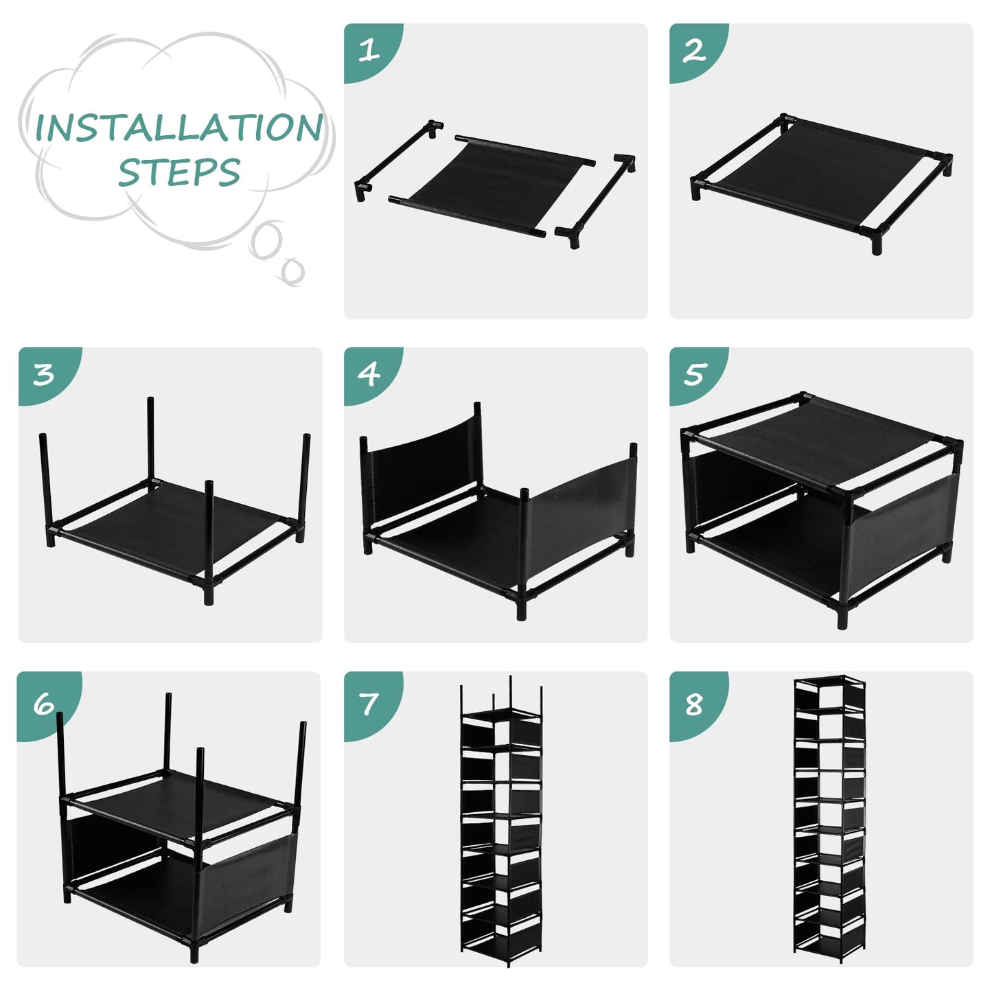 Rainberg 10 Tier Tall Shoe Racks Storage, 20-25 Pairs Shoe Storage Metal Shoe Shelf