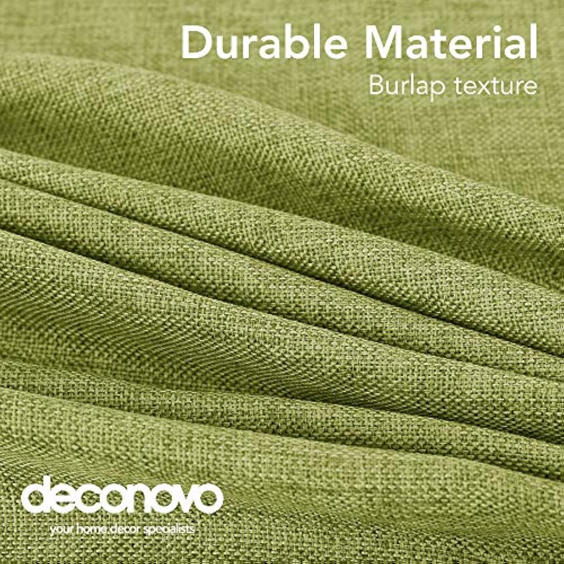 Deconovo Rectangle Fabric Table Cloth Faux Linen Table Cover Water Resistant Large Table Cloth for Garden Table 54x79in(137x200cm) Green