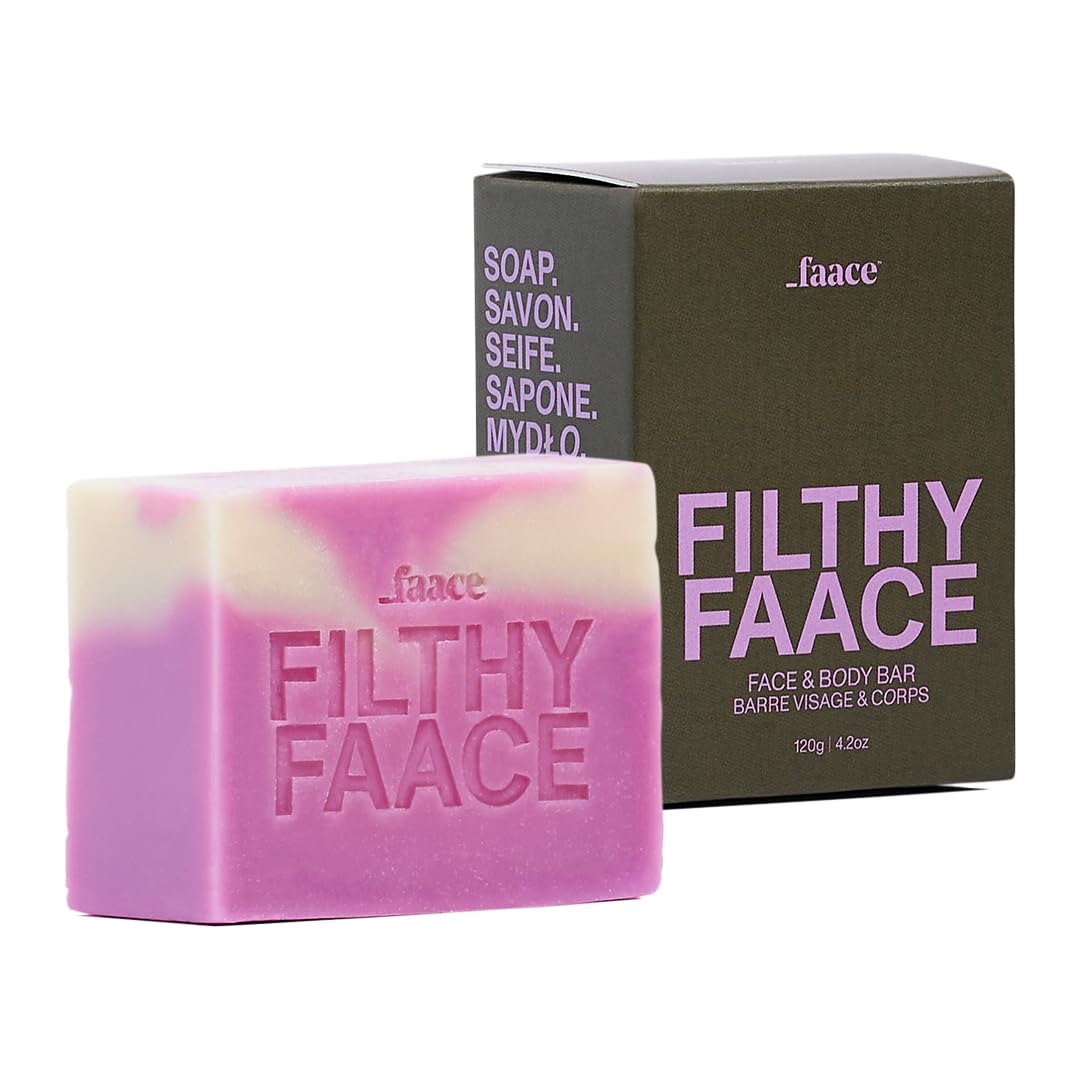 Faace Filthy Face & Body Bar As Seen On Dragons Den - Daily Multi-Tasker for All Skin Types - Cleans, Freshens, Softens and Smoothes - Made in UK -
